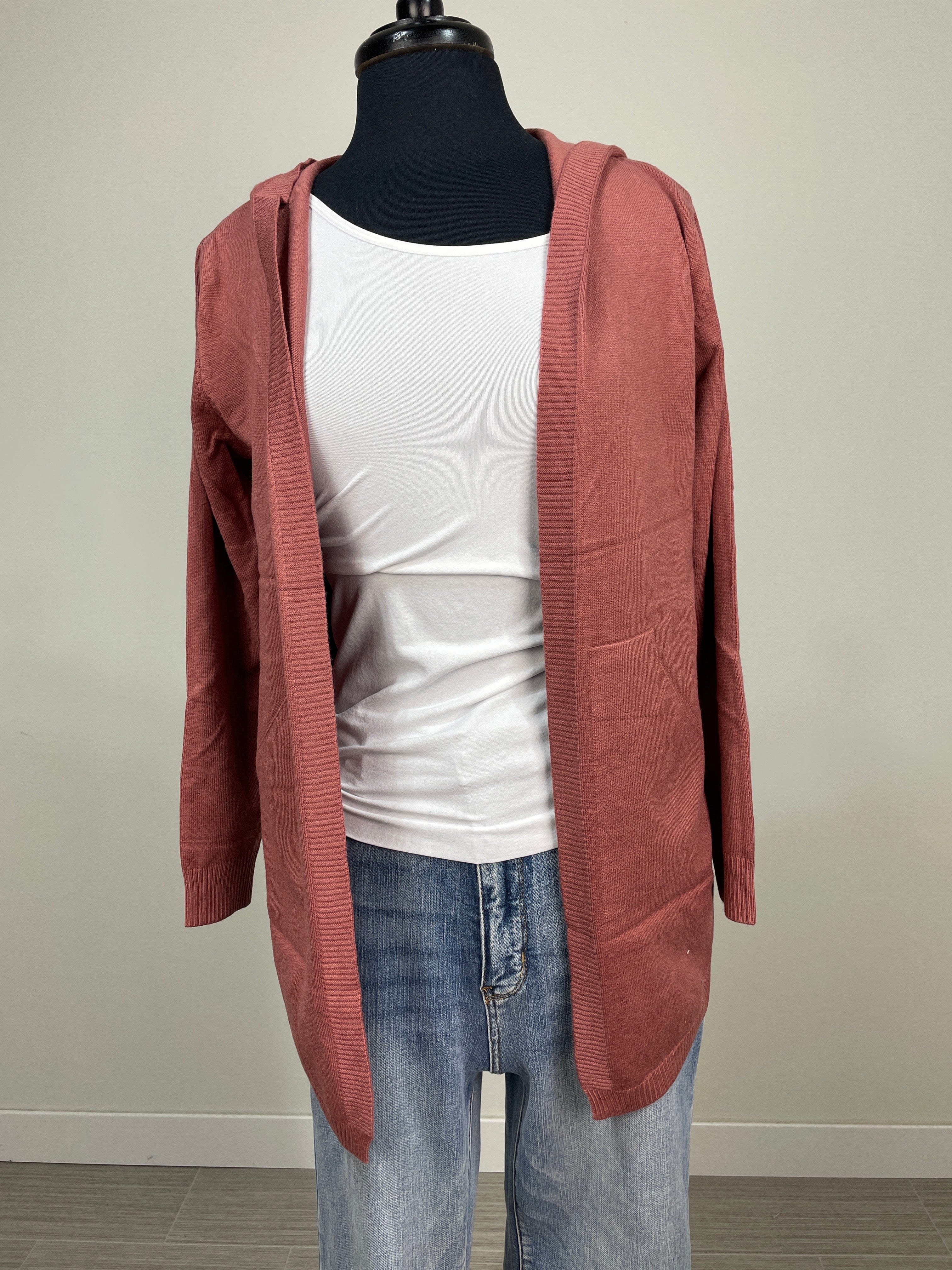 Marsala Hooded Cardigan