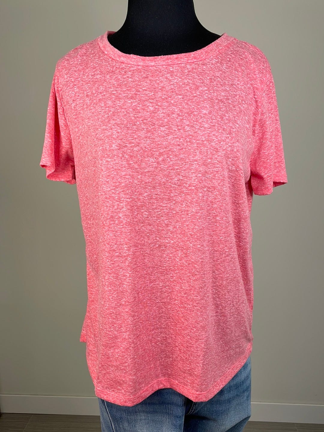 Coral Round Neck Triblend Top