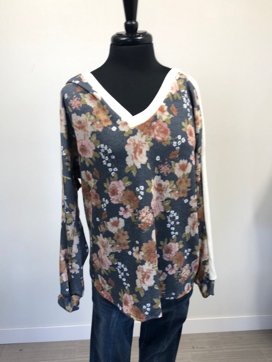 Navy Floral Sweatshirt