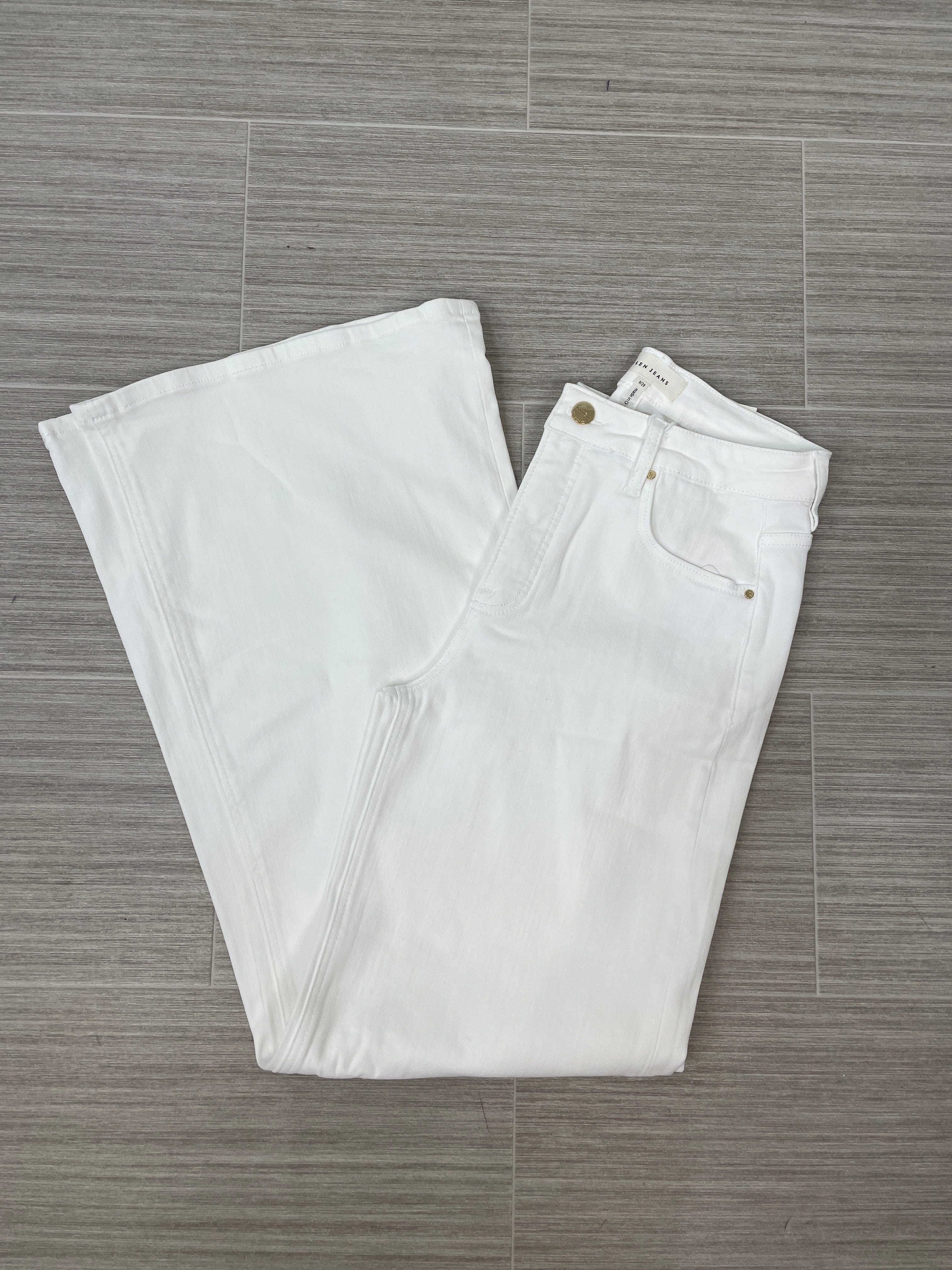 White High Rise Wide Leg Pant
