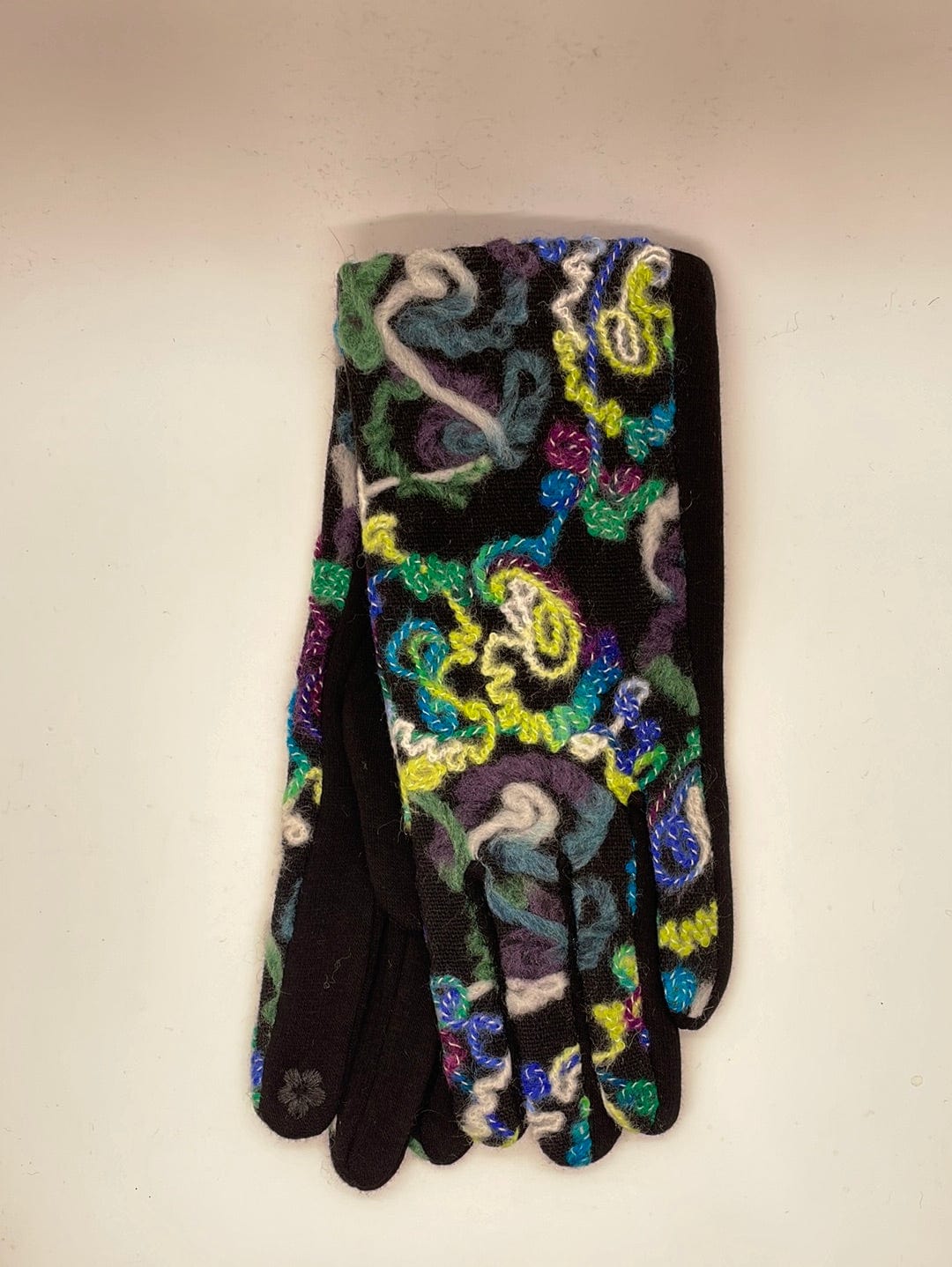 Purple & Lime Yarn Swirl Glove