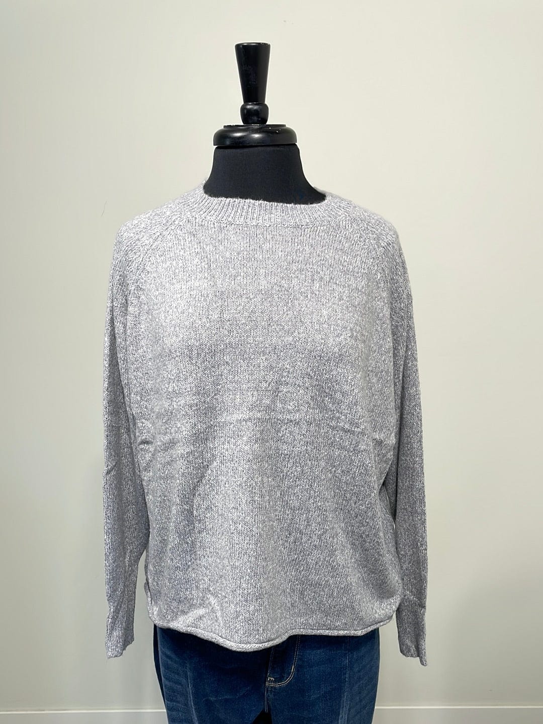 Heathered Grey Crewneck Sweater OS