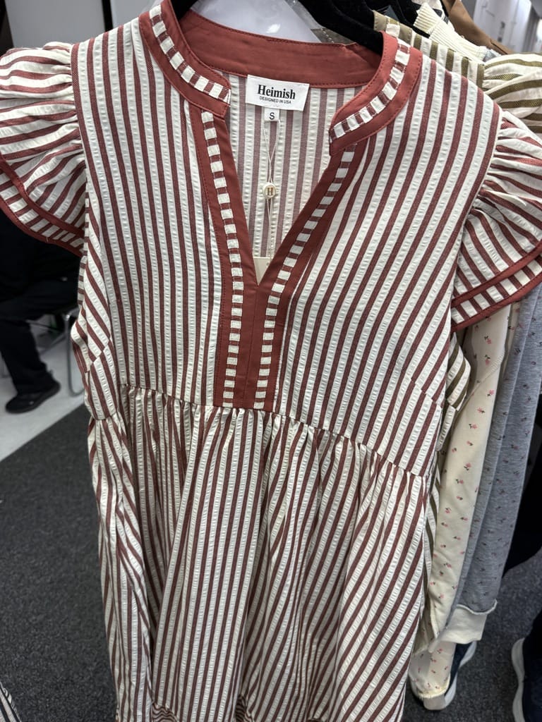 Rust Pinstripe Dress