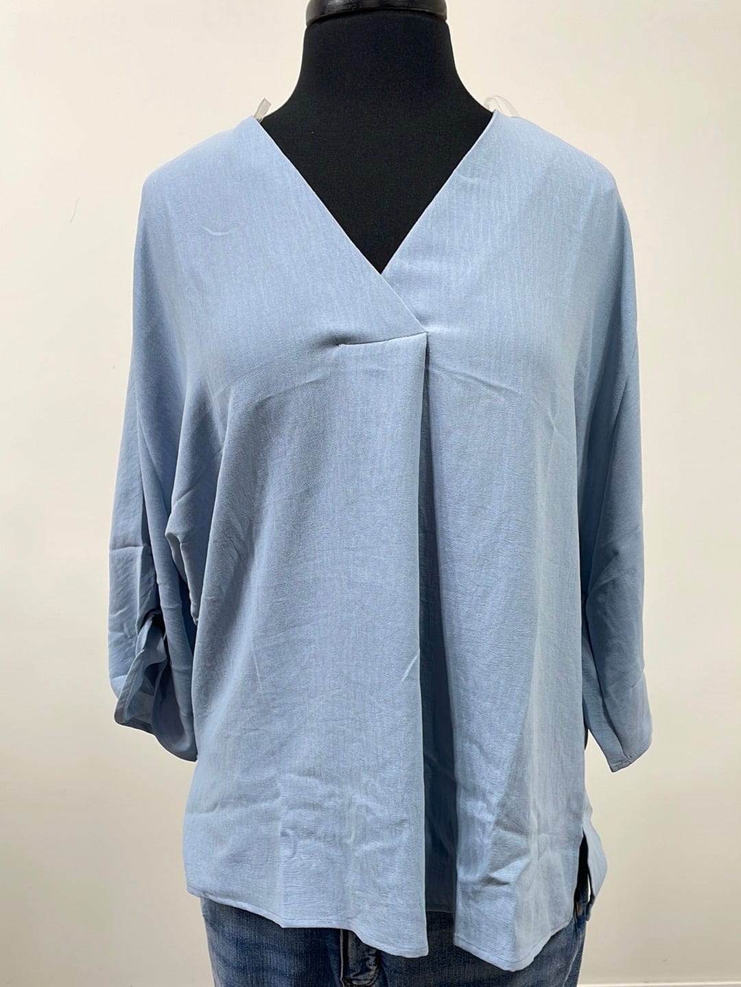 Chambray Button Sleeve Blouse