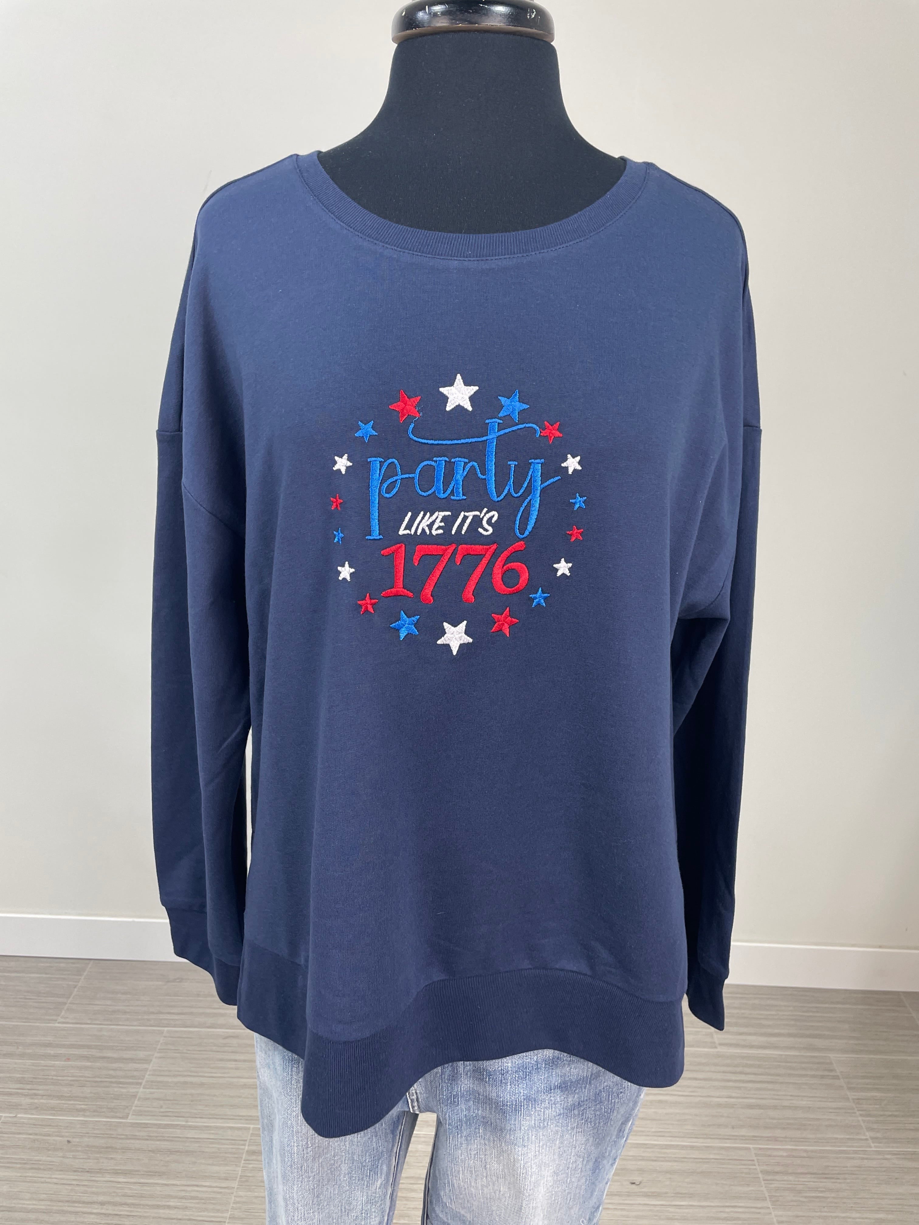 Navy Party Like It's 1776 Pullover