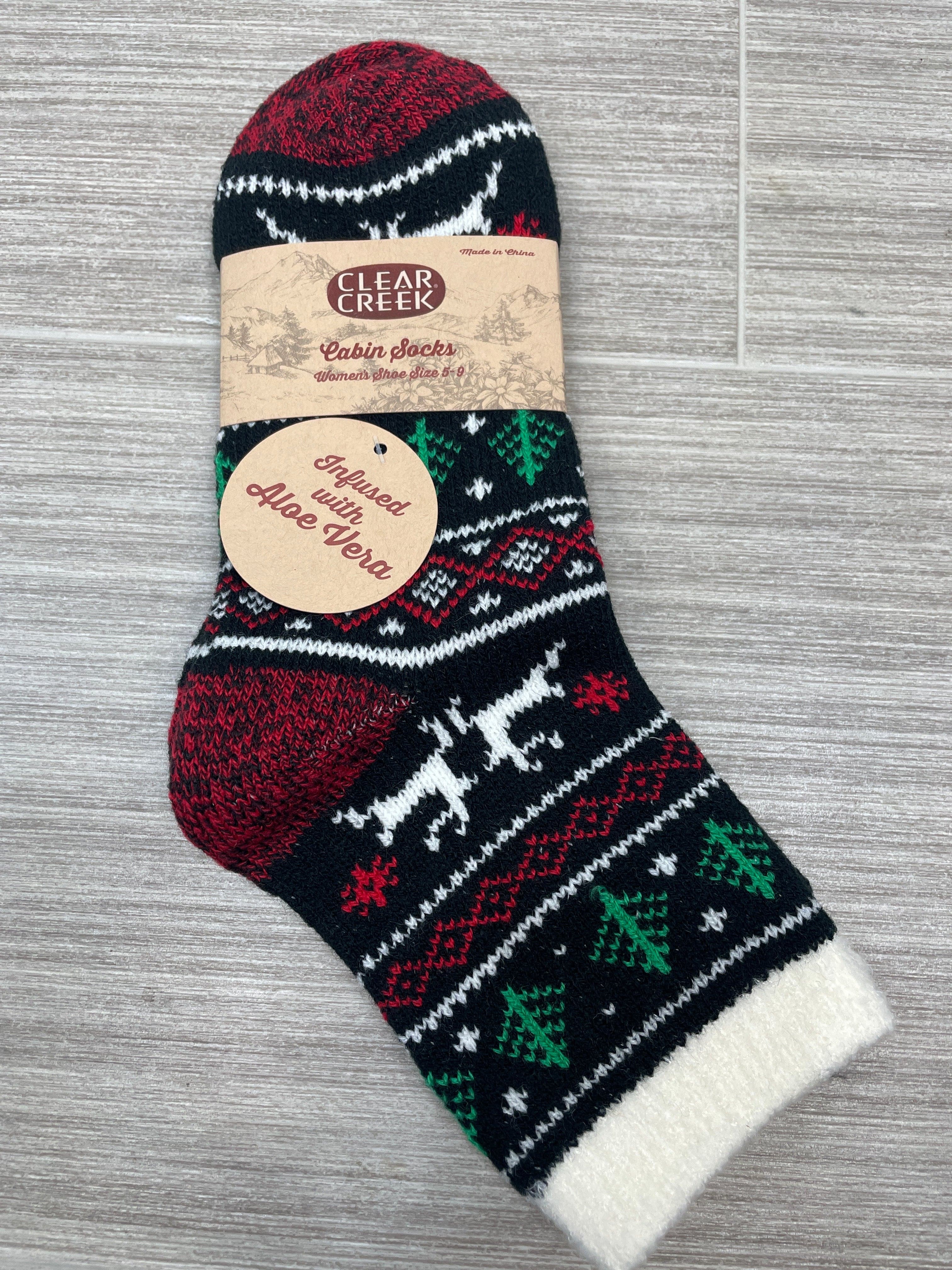 Christmas Reindeer Aloe Cabin Sock