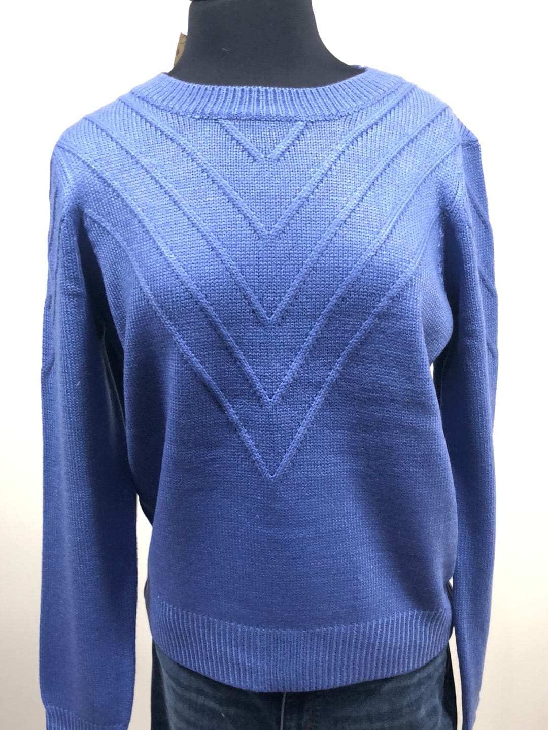 Blue Ottoman Stitch Sweater