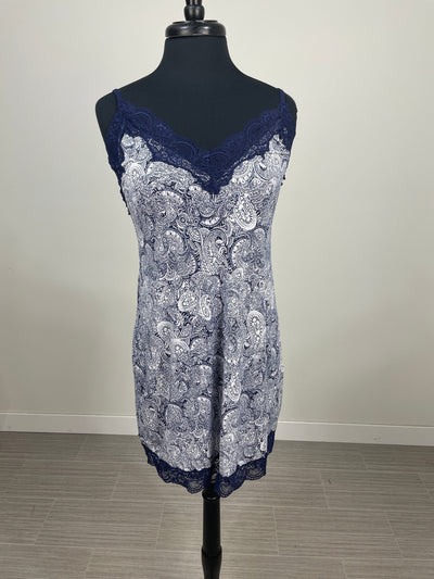 Navy & White Chemise & Robe Set