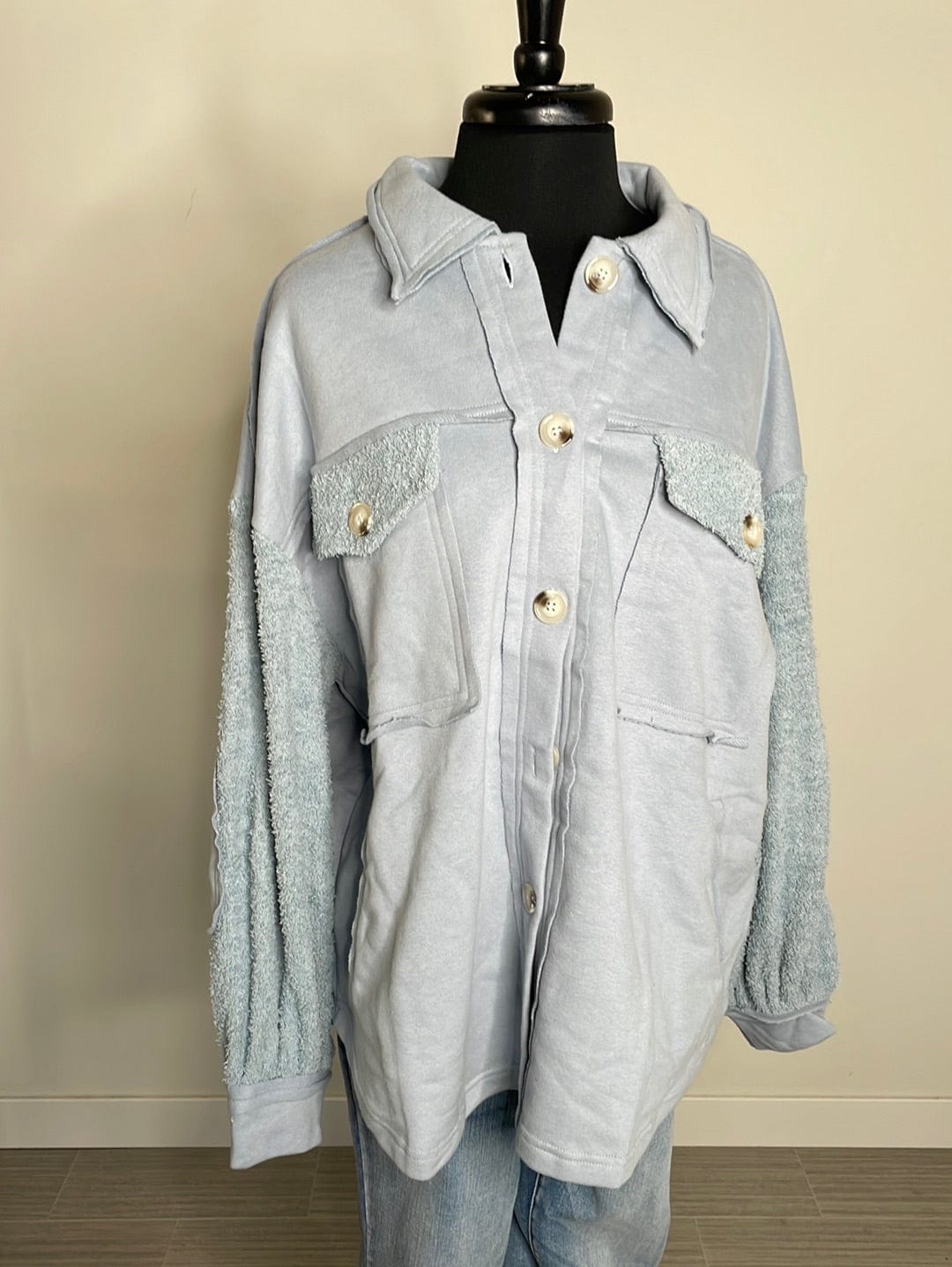Ice Blue Sherpa Jacket