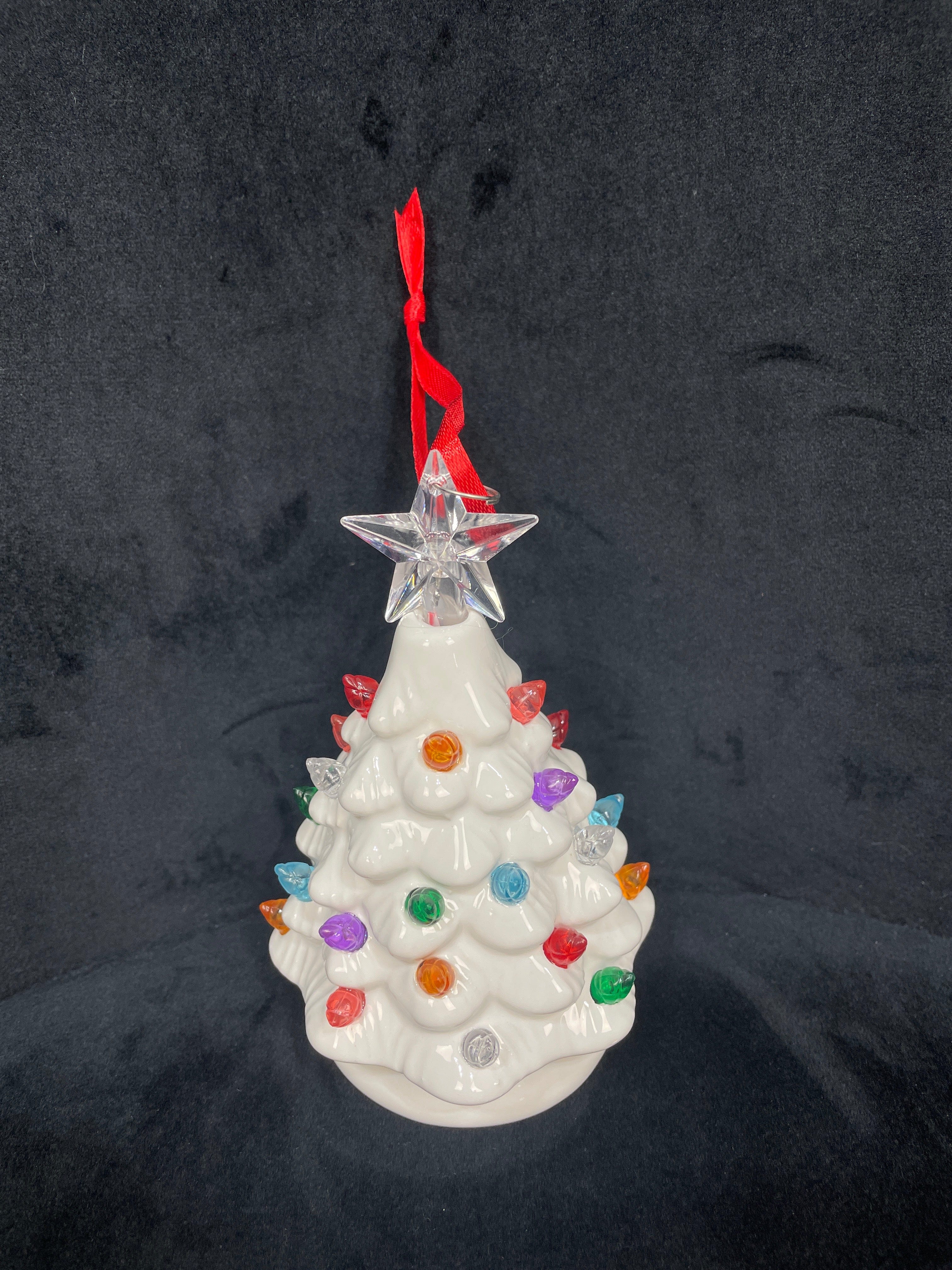 5.25" Ceramic White Tree Ornament