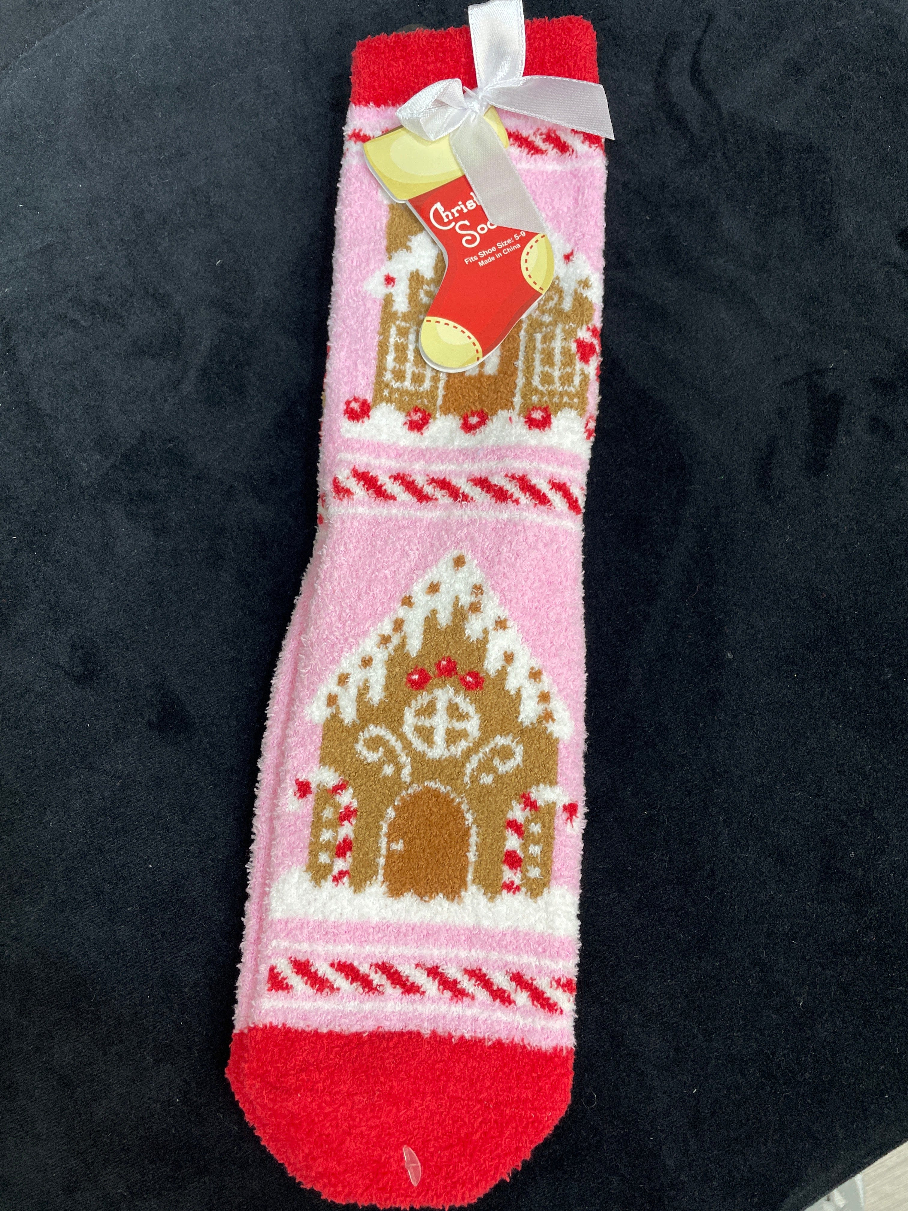 Pink Gingerbread Gripper Socks