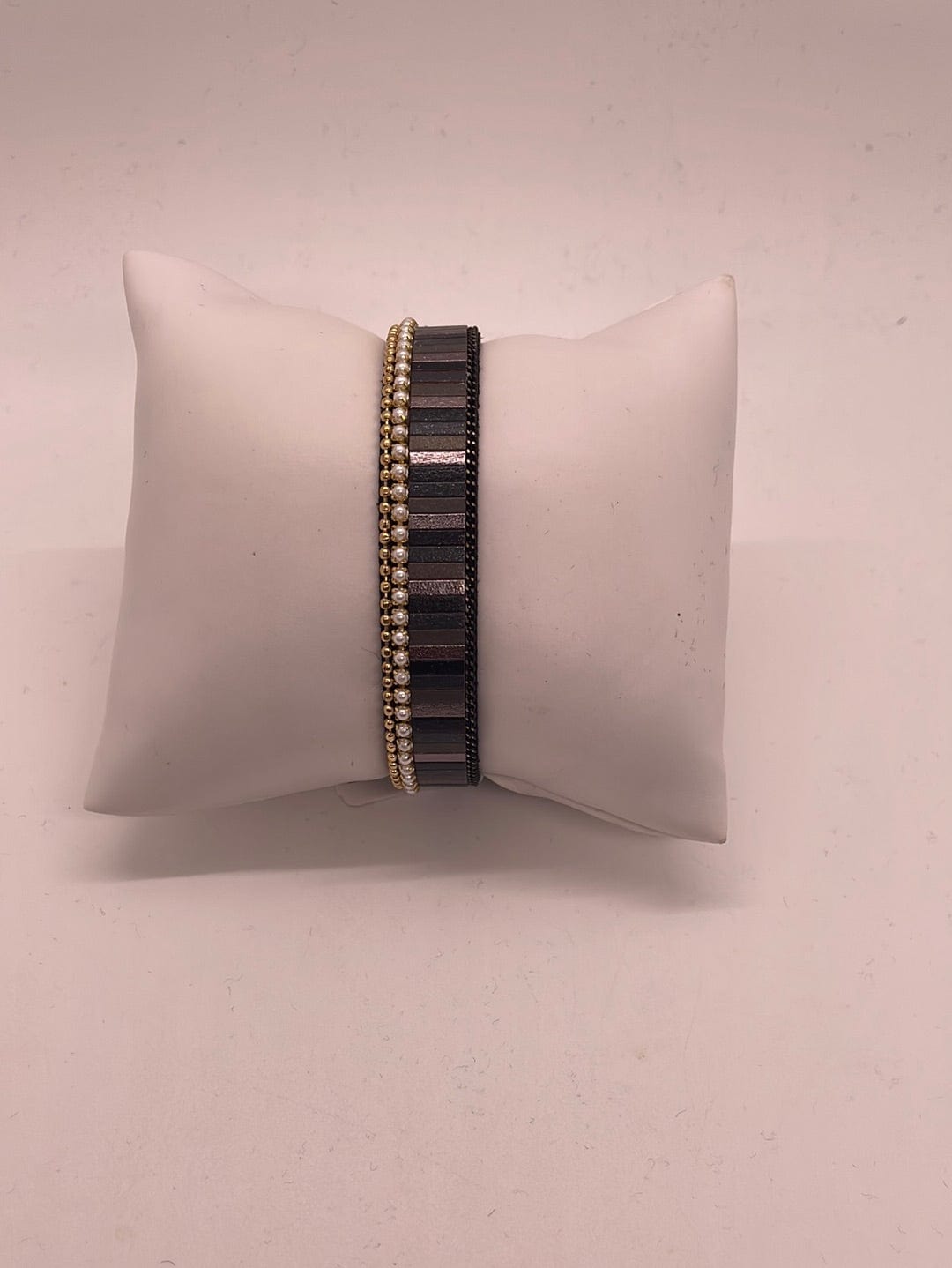 Black Stripe Magnetic Closure Bracelet