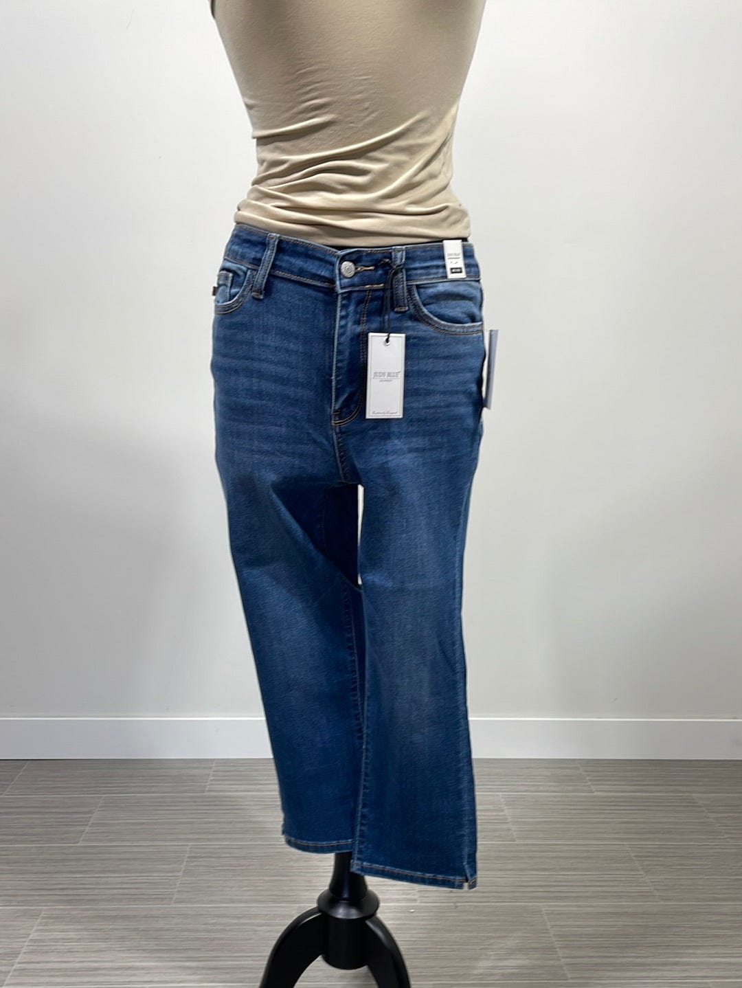 Mid Rise Capri Side Slit Denim