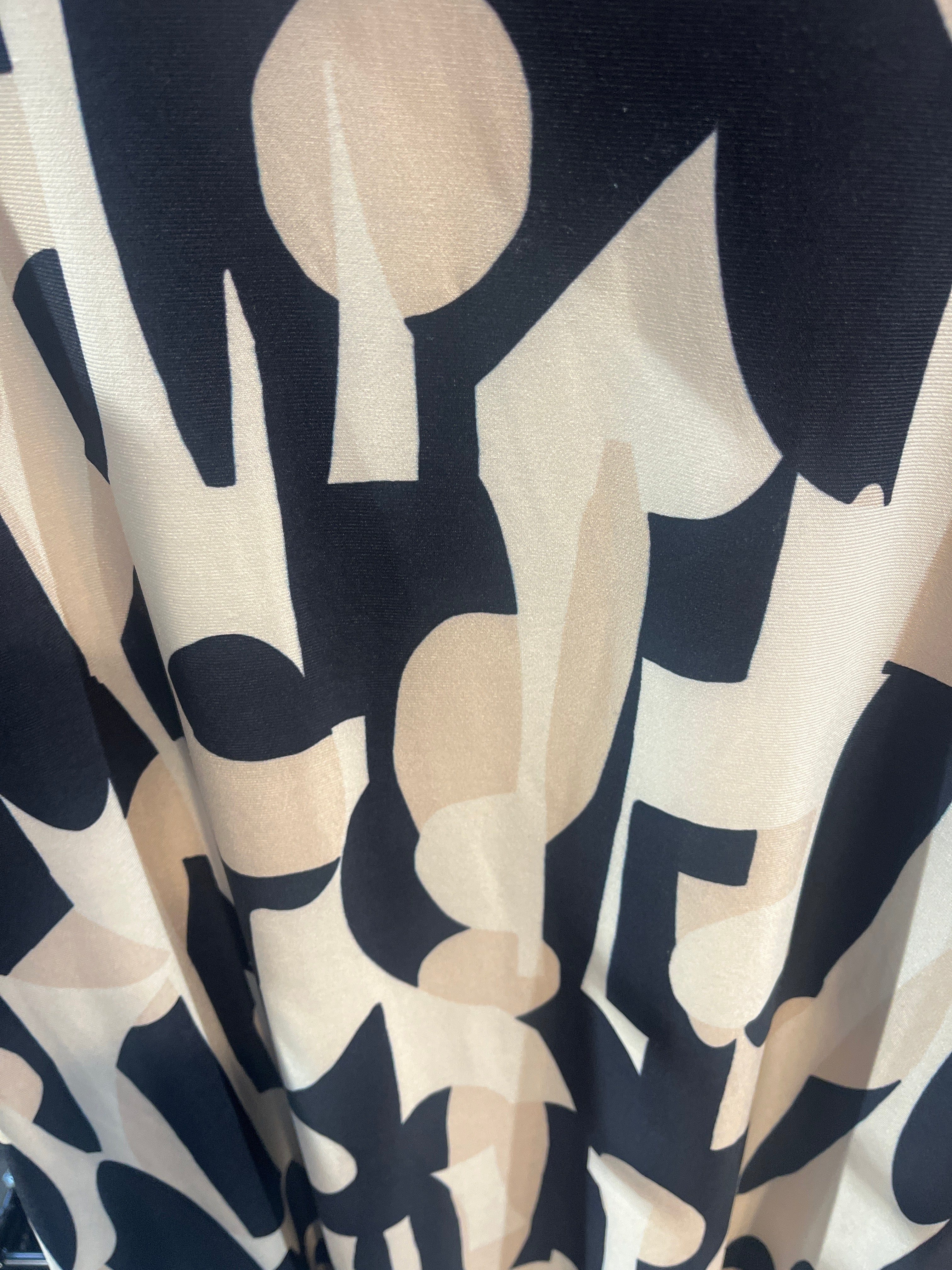Black & Cream Print Dress