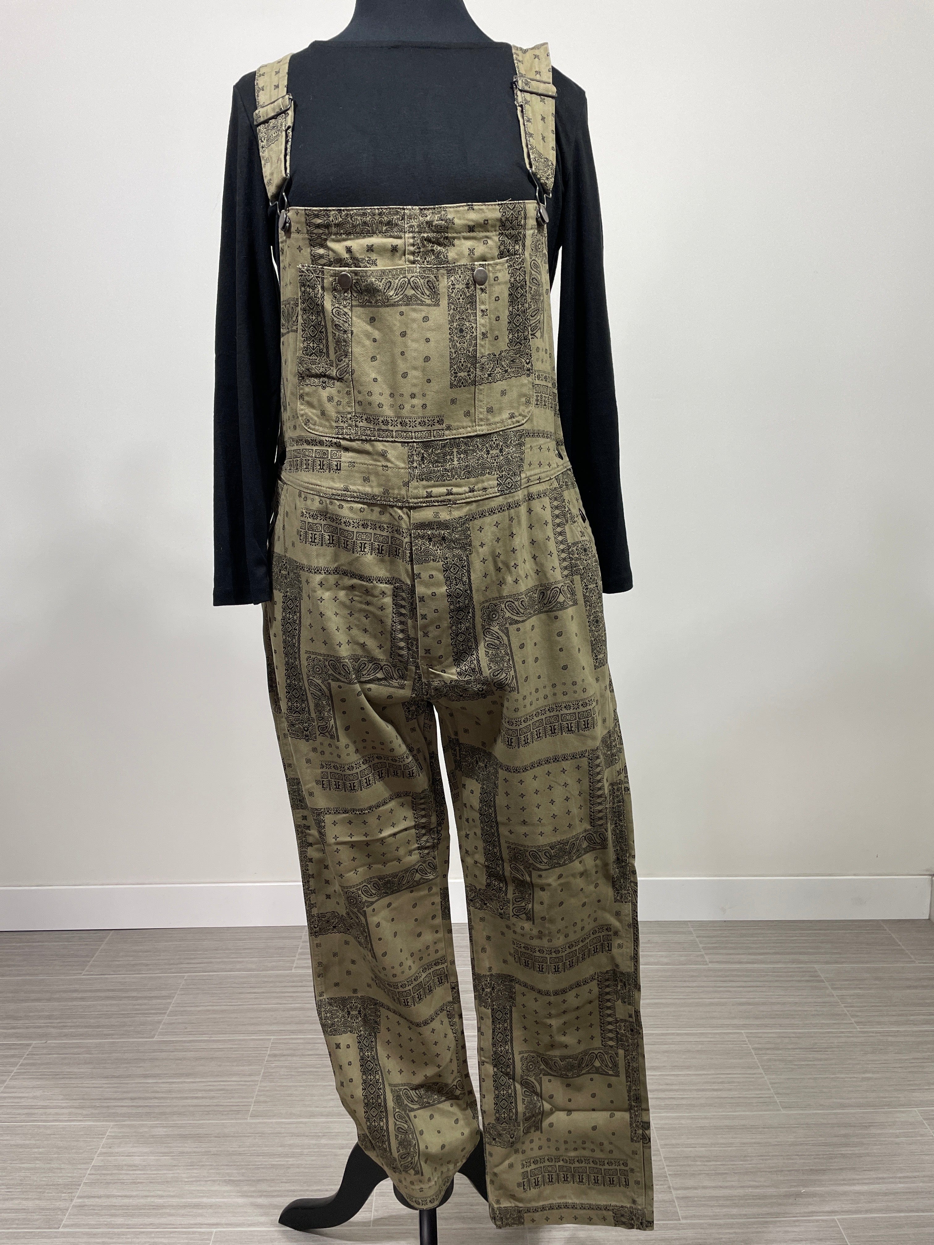 Olive Multi Print Overall