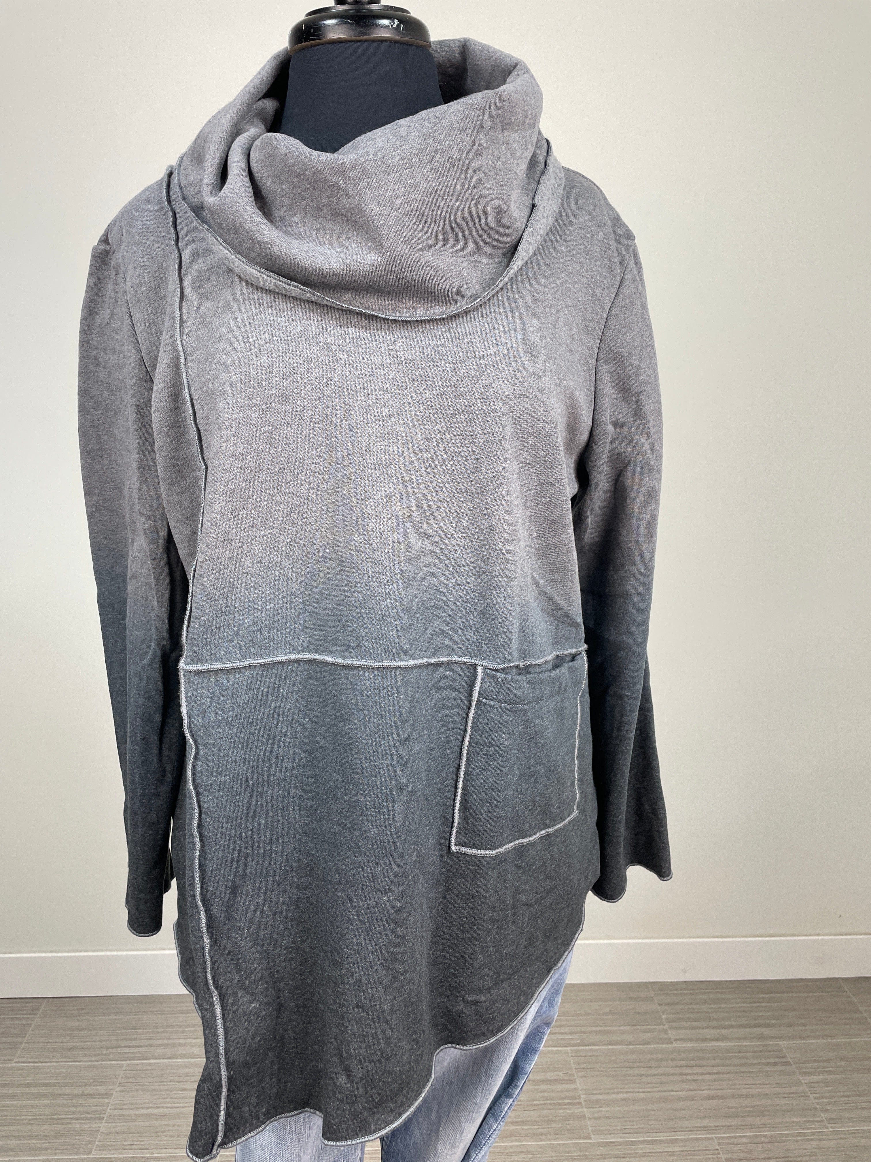 Charcoal Mock Neck Top