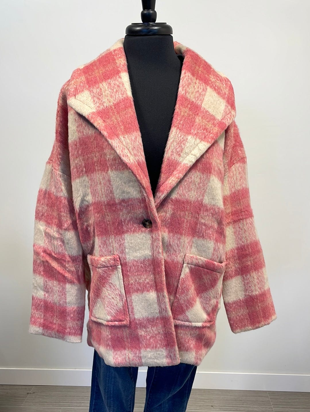 Pink Boston Plaid Coat