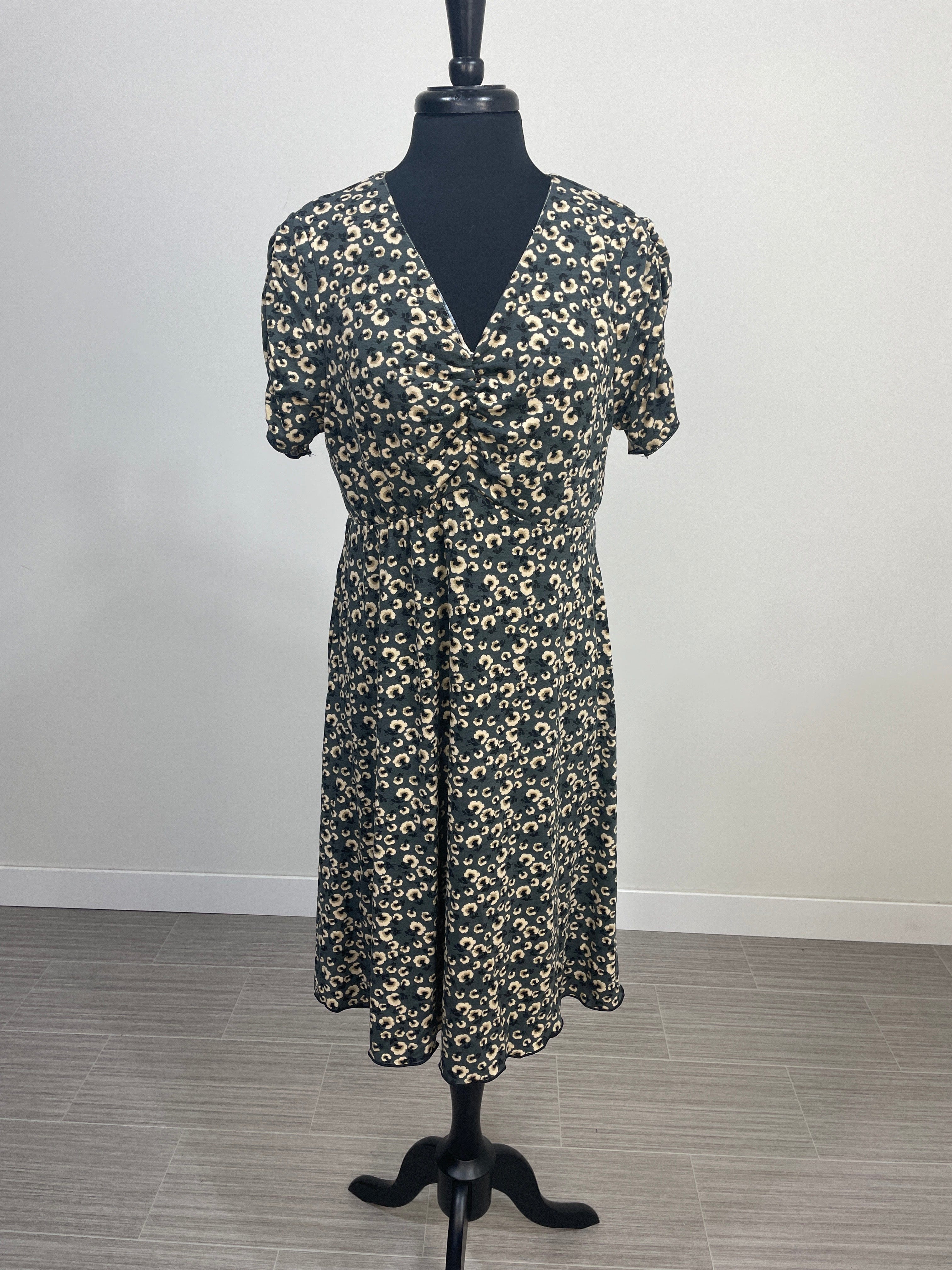 Grey Floral Mesh Reversible Dress