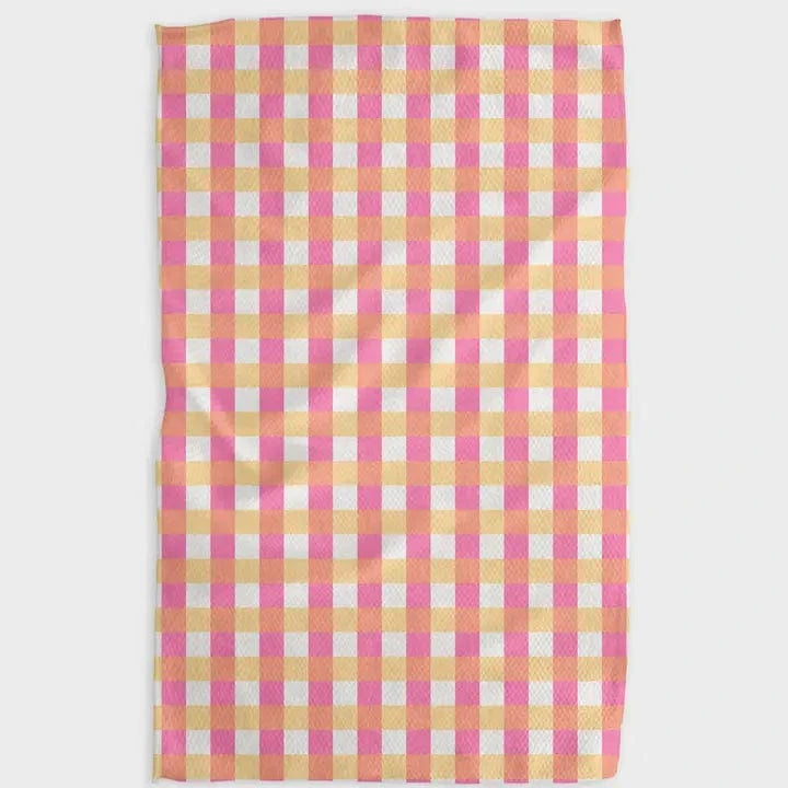 Geometry Table For Two Pink Tea Towel