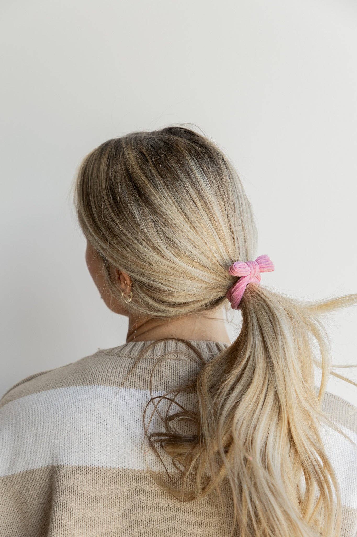 BOW SLICK BACK HAIR TIES: DUSTY BLUE