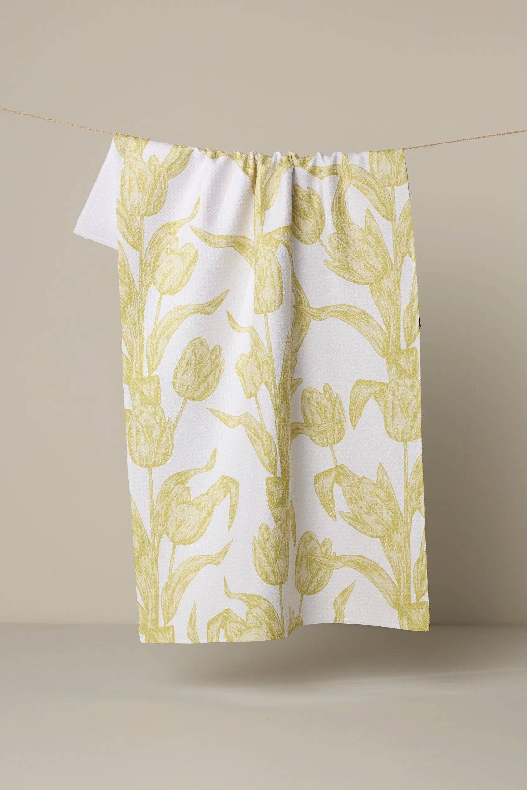 Butter Tulips Tea Towel