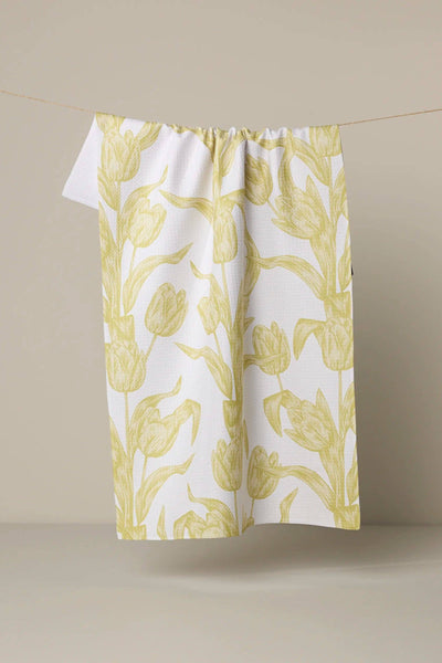 Butter Tulips Tea Towel