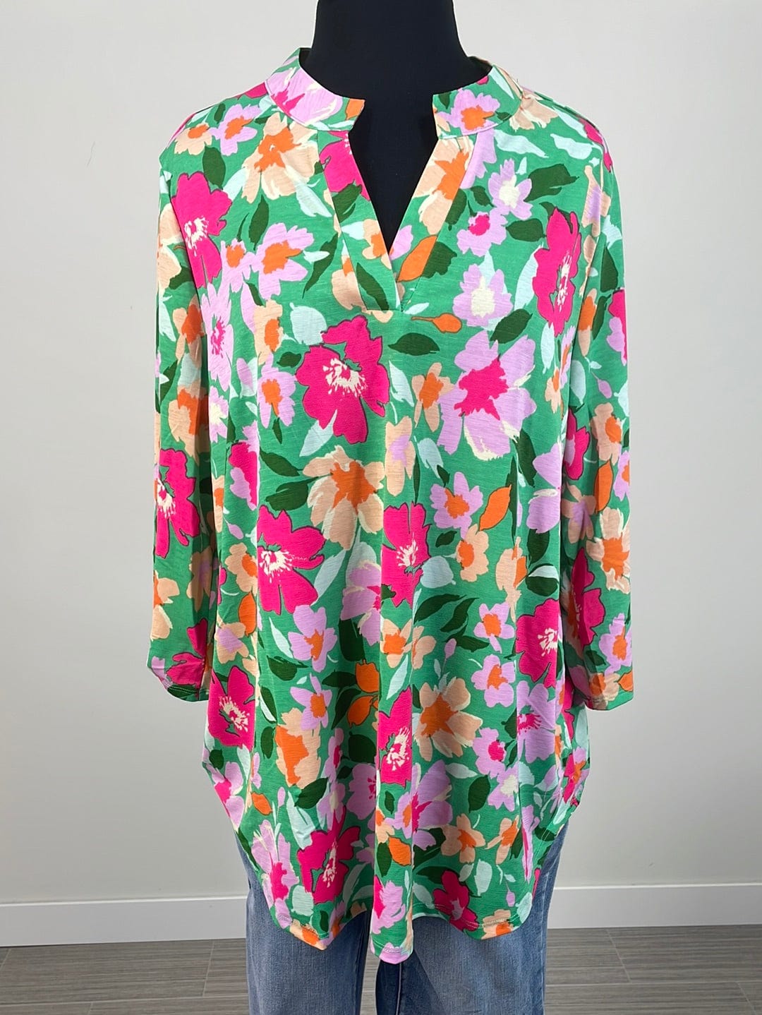 Green Spring Floral Lizzy Top