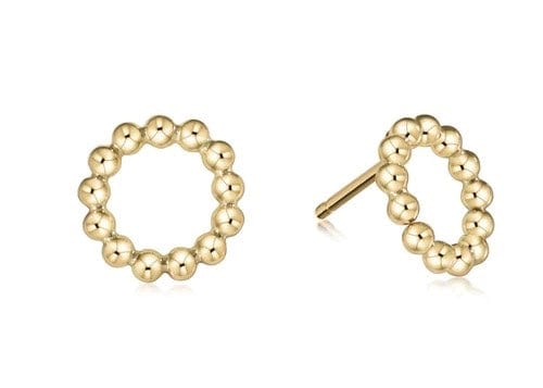 Classic Beaded Halo Stud - 2mm Bead Gold