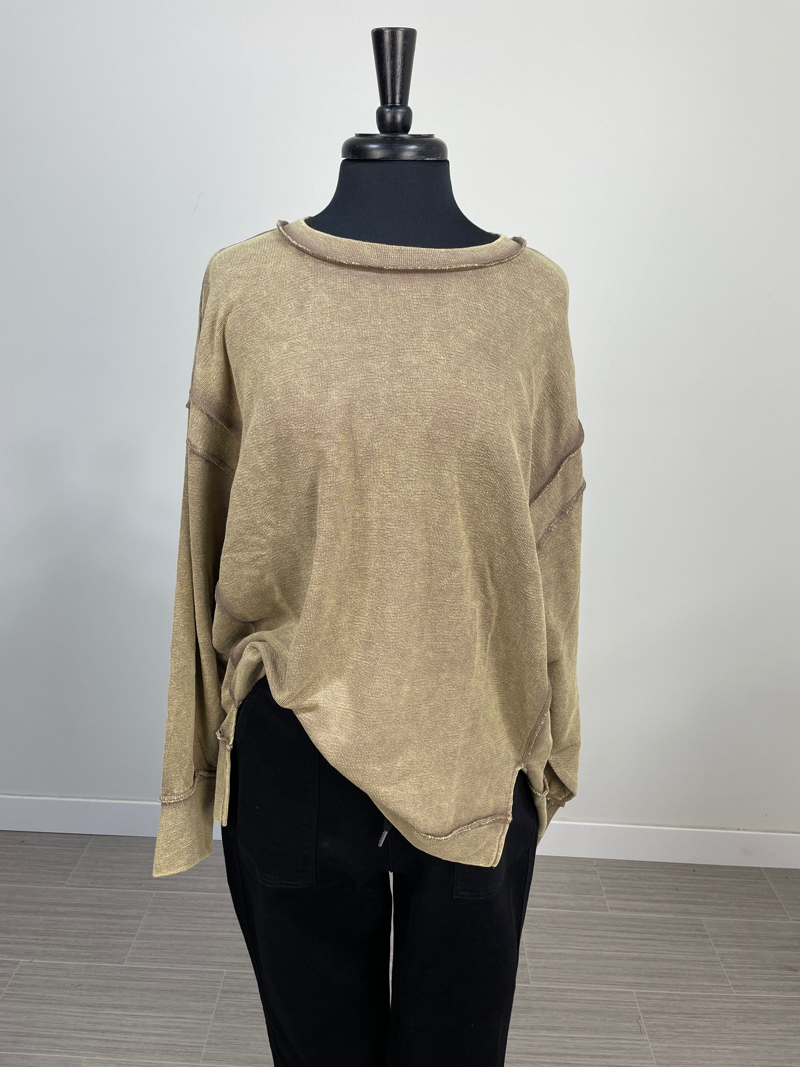 Mocha Slouchy Knit Popover