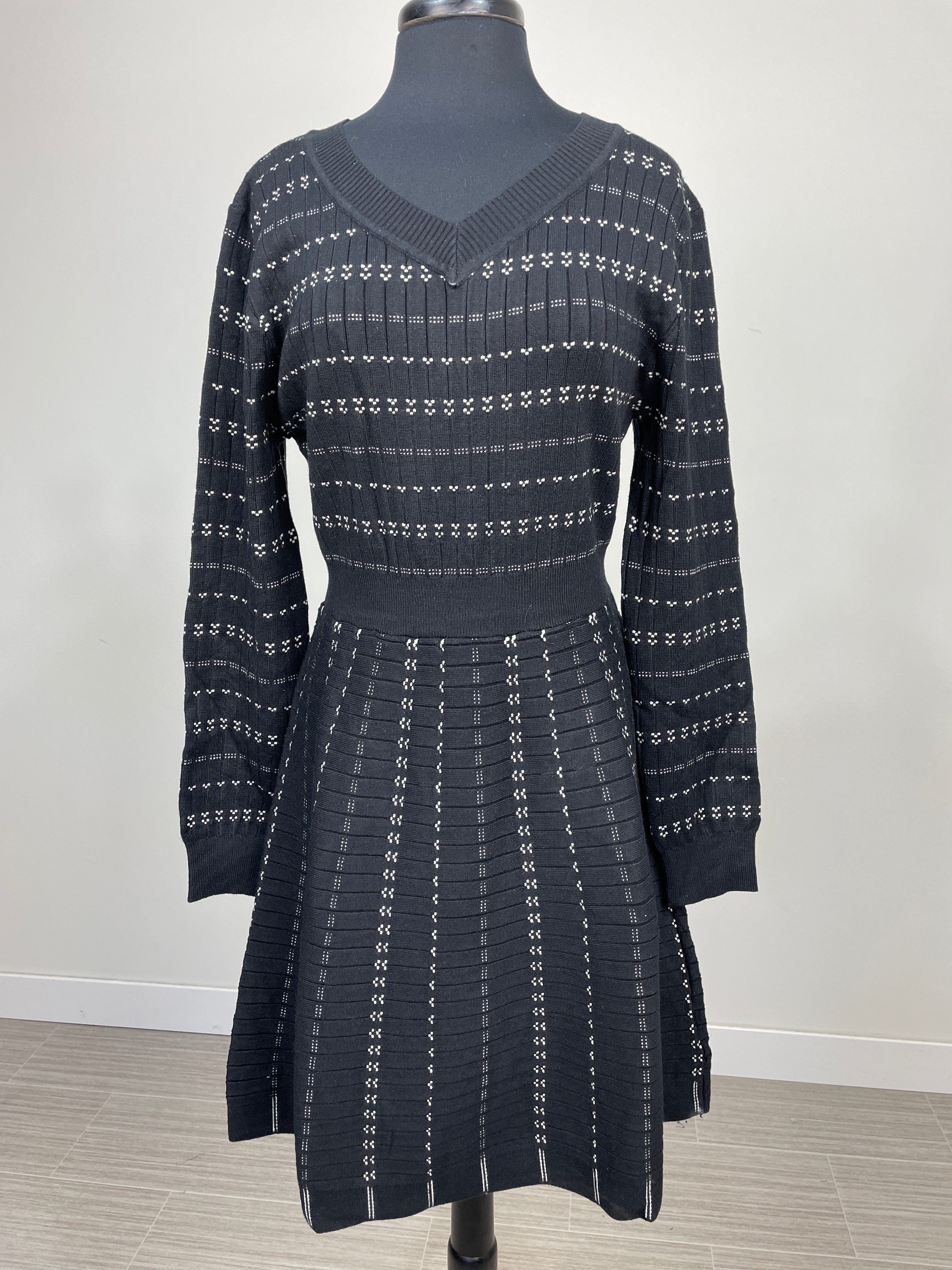 Black Fit & Flare Sweater Dress