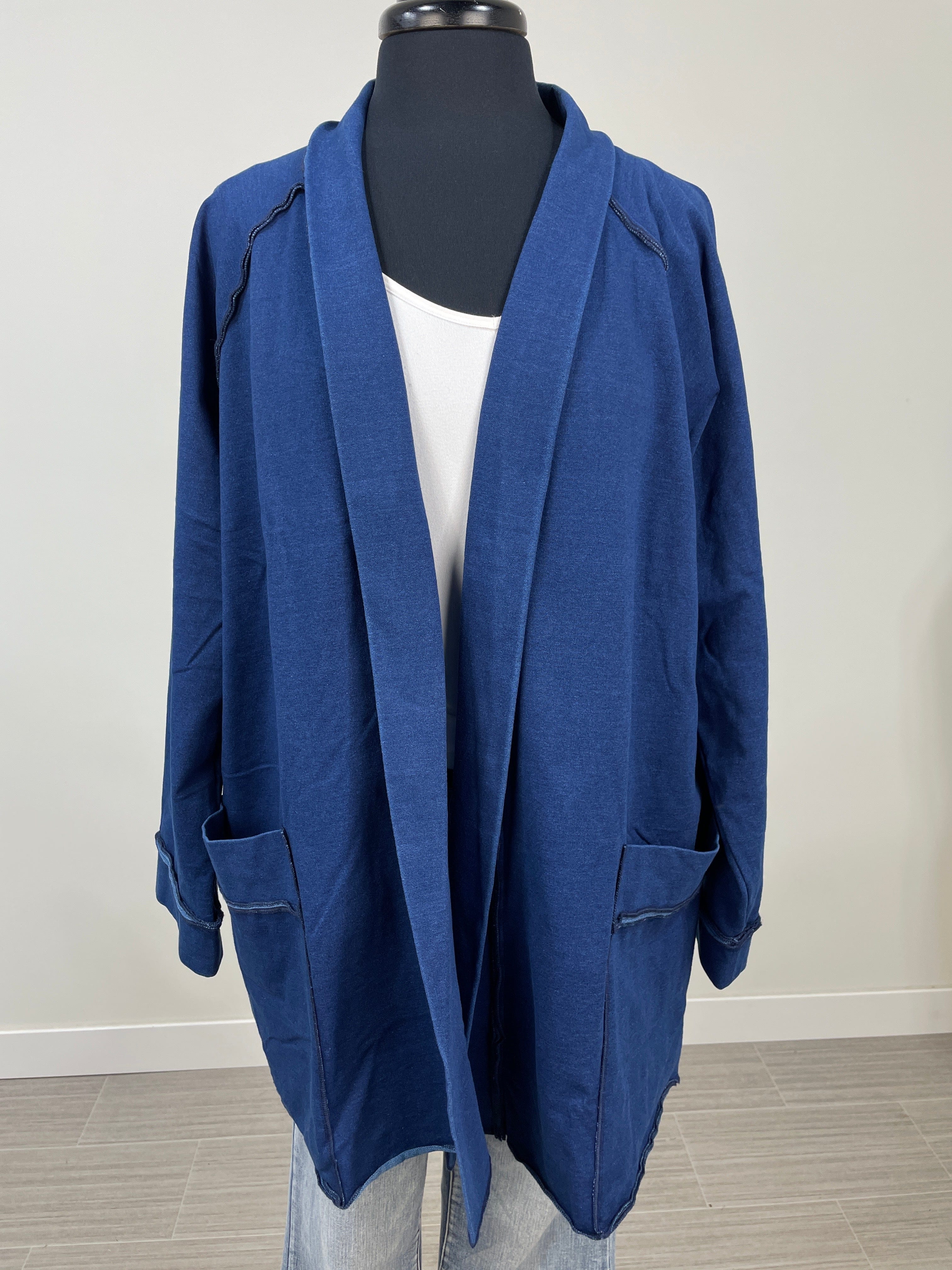 Blue Blazer Cardigan
