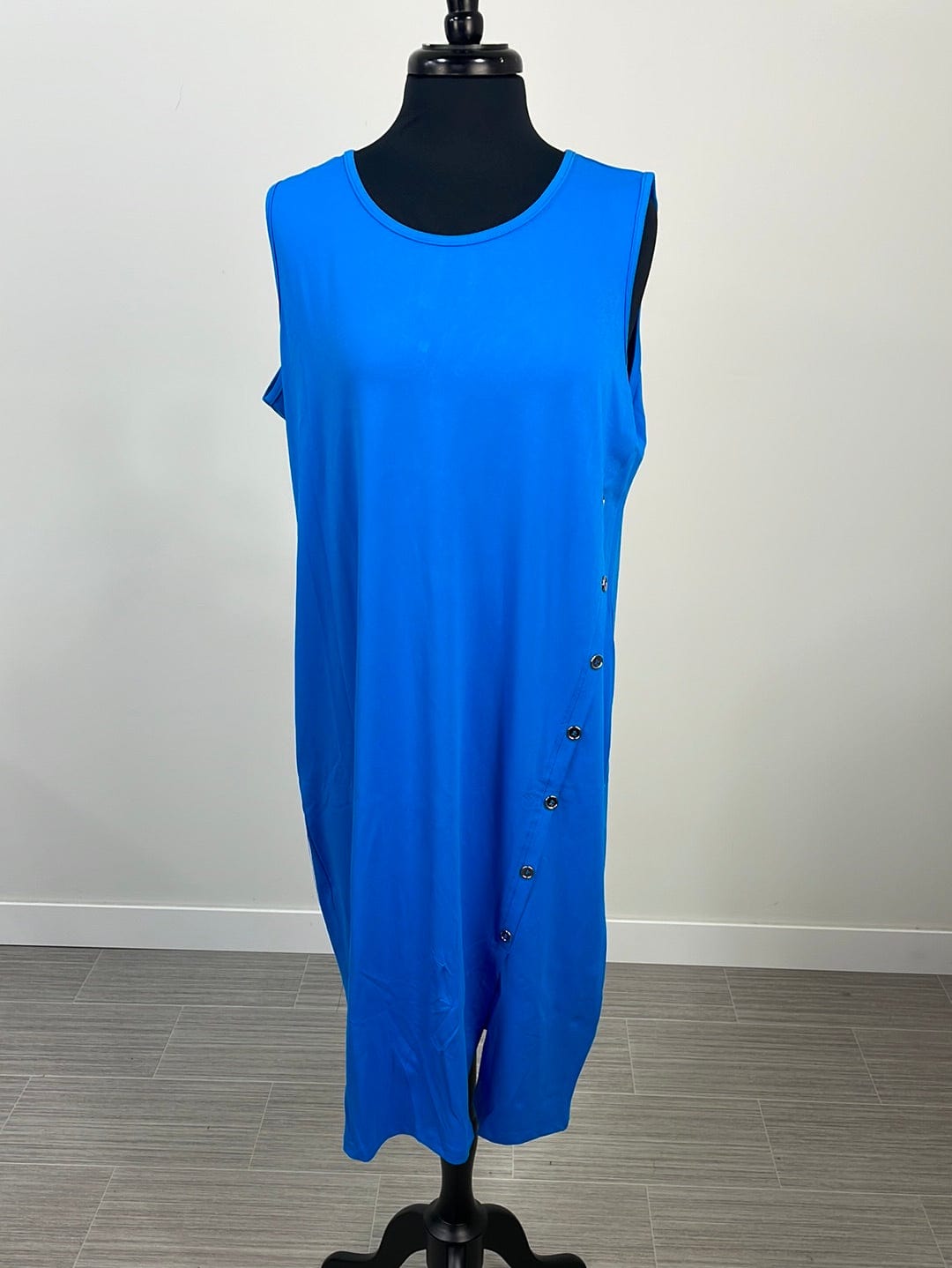 Vibrant Blue Button Detail Dress
