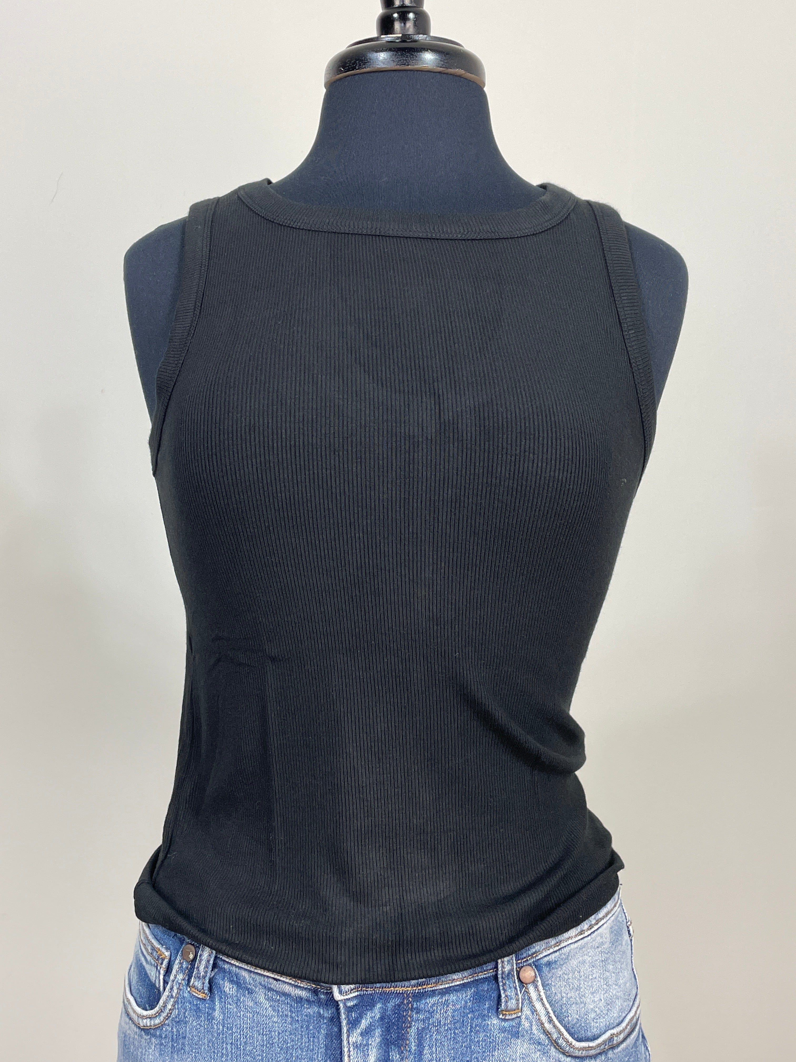Black Ribbed Tank