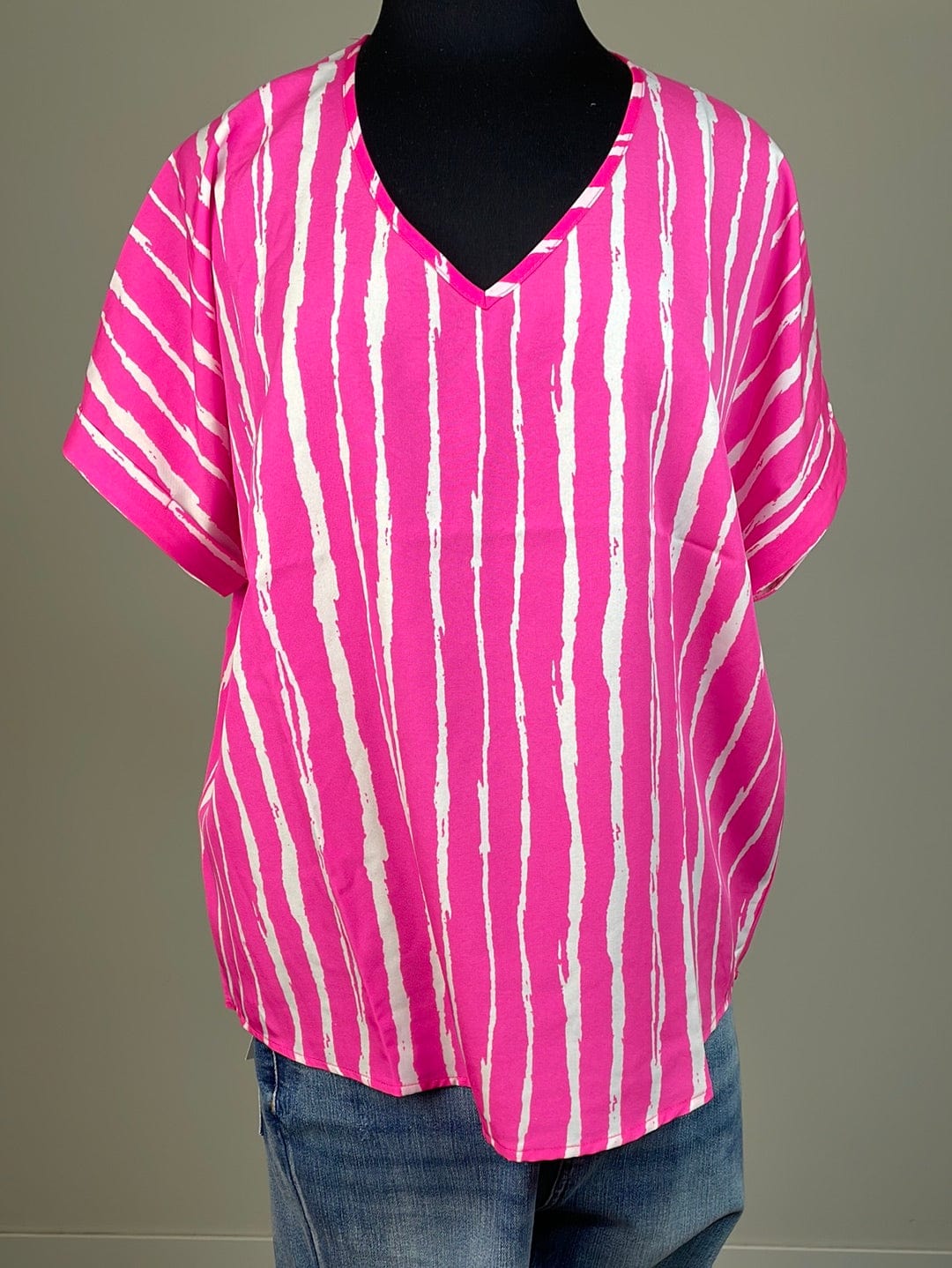 Fuchsia Stripe Top