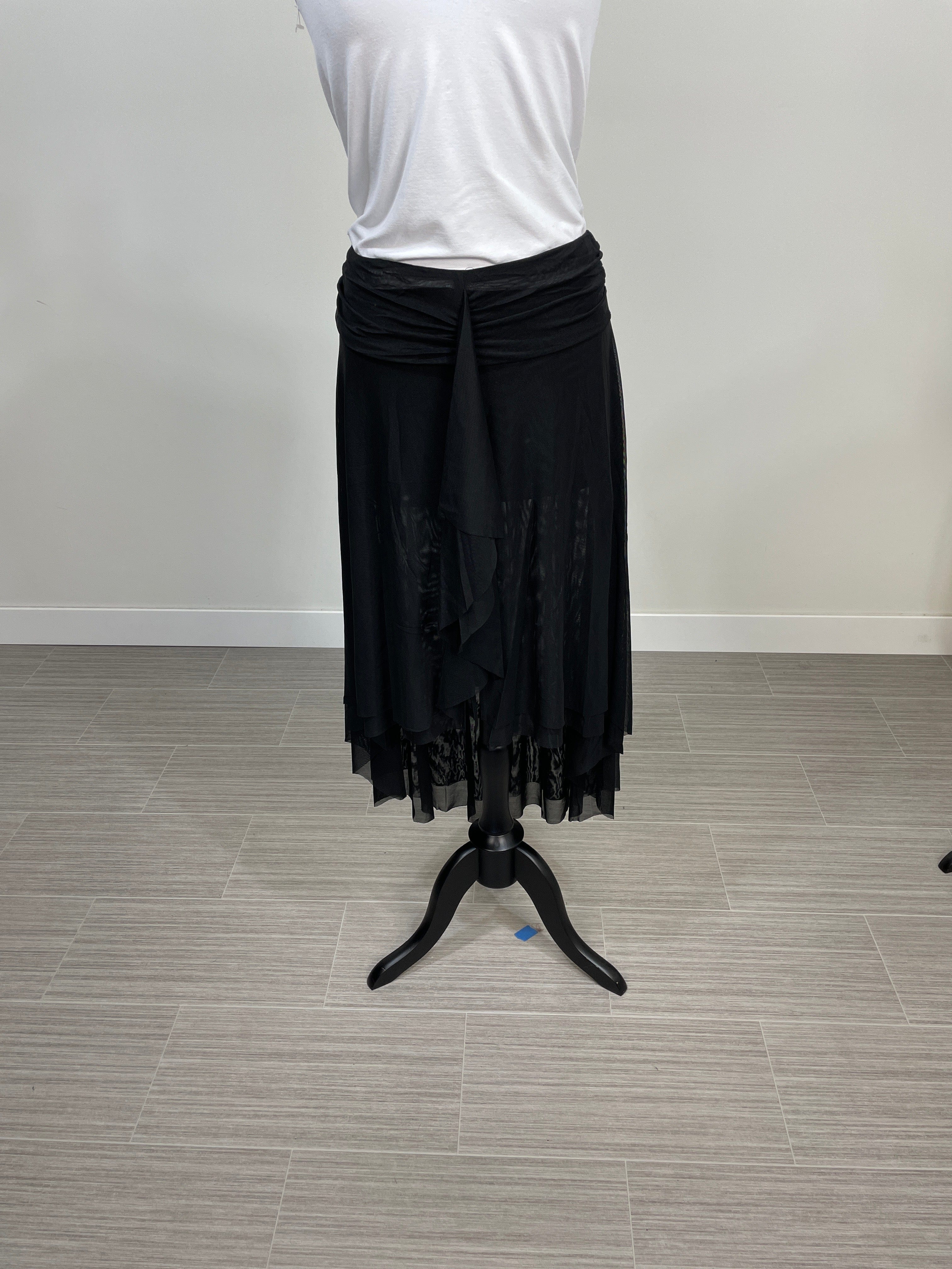 Black Mesh Coverup Skirt