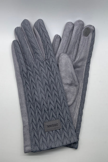 Gray Stocking Stitch Texture Gloves