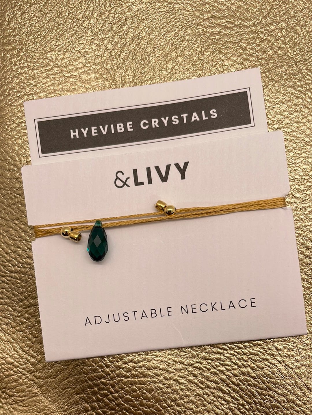 Hyevibe Crystal Slider - Emerald on Gold