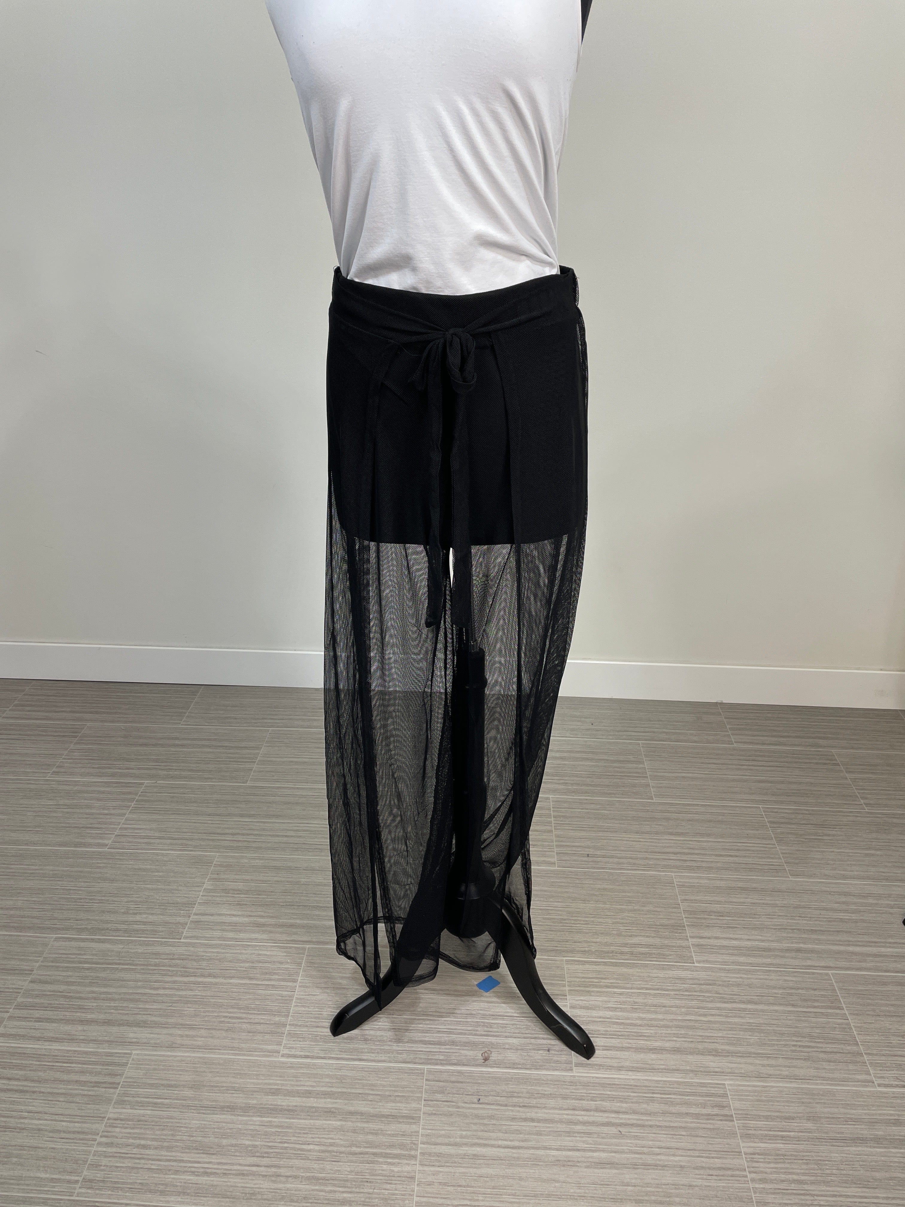 Black Sheer Coverup Pants