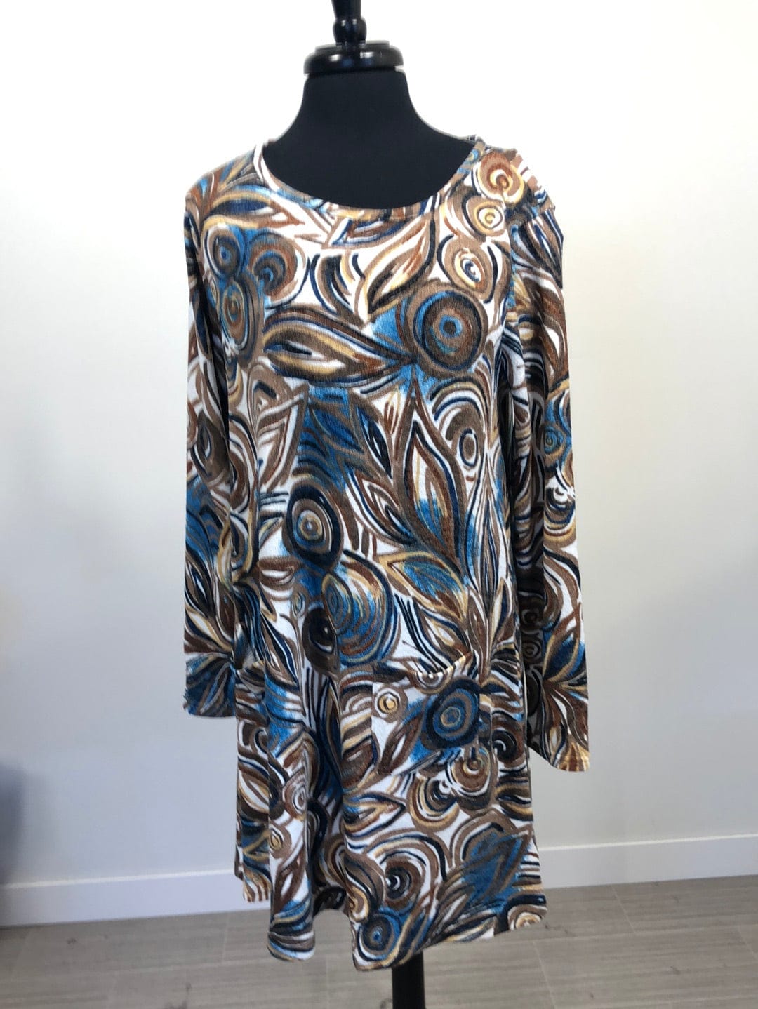 Mocha Blue Juniper Swing Dress