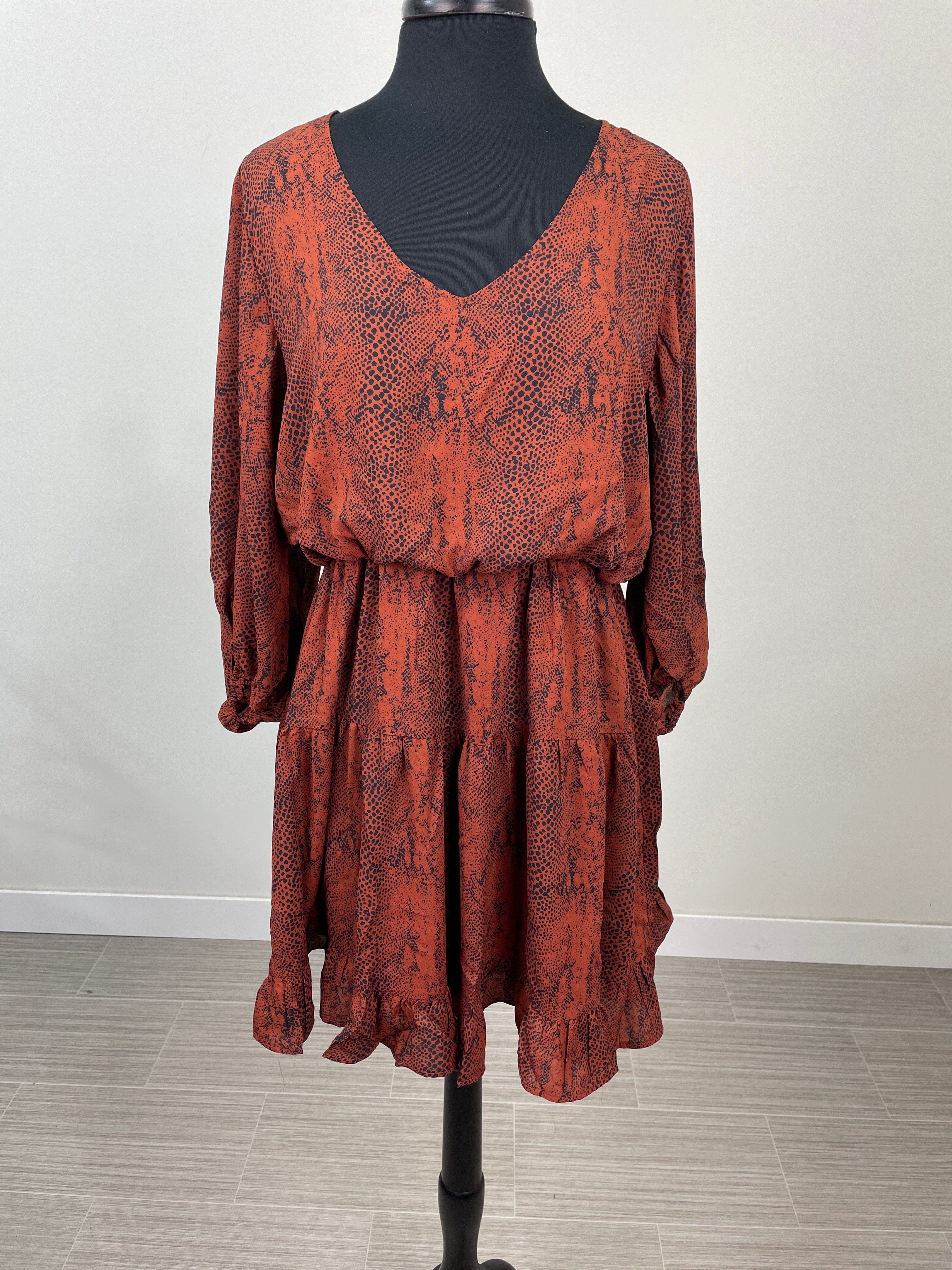 Cognac Print Dress