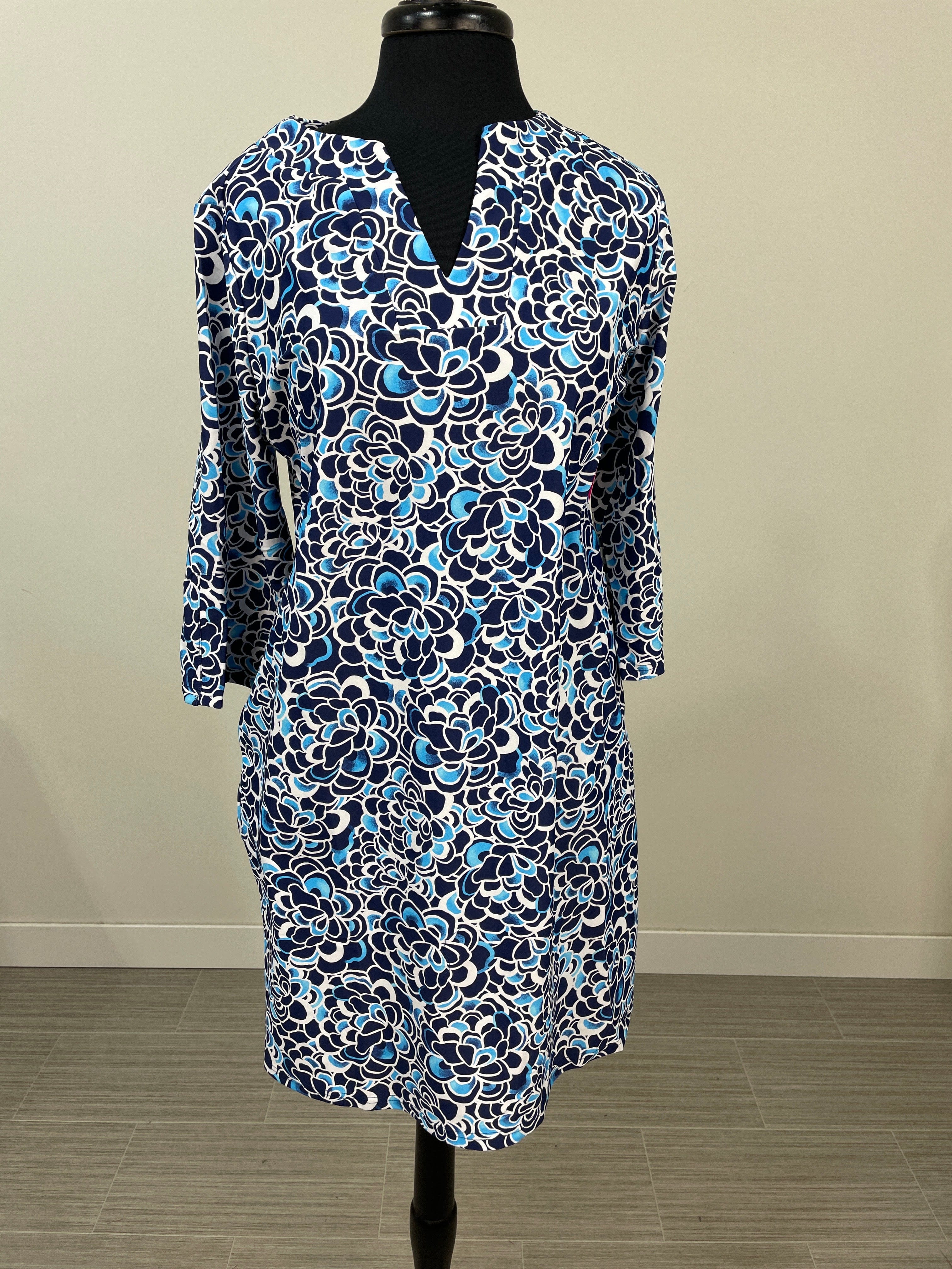 Navy Peony Annalee Dress