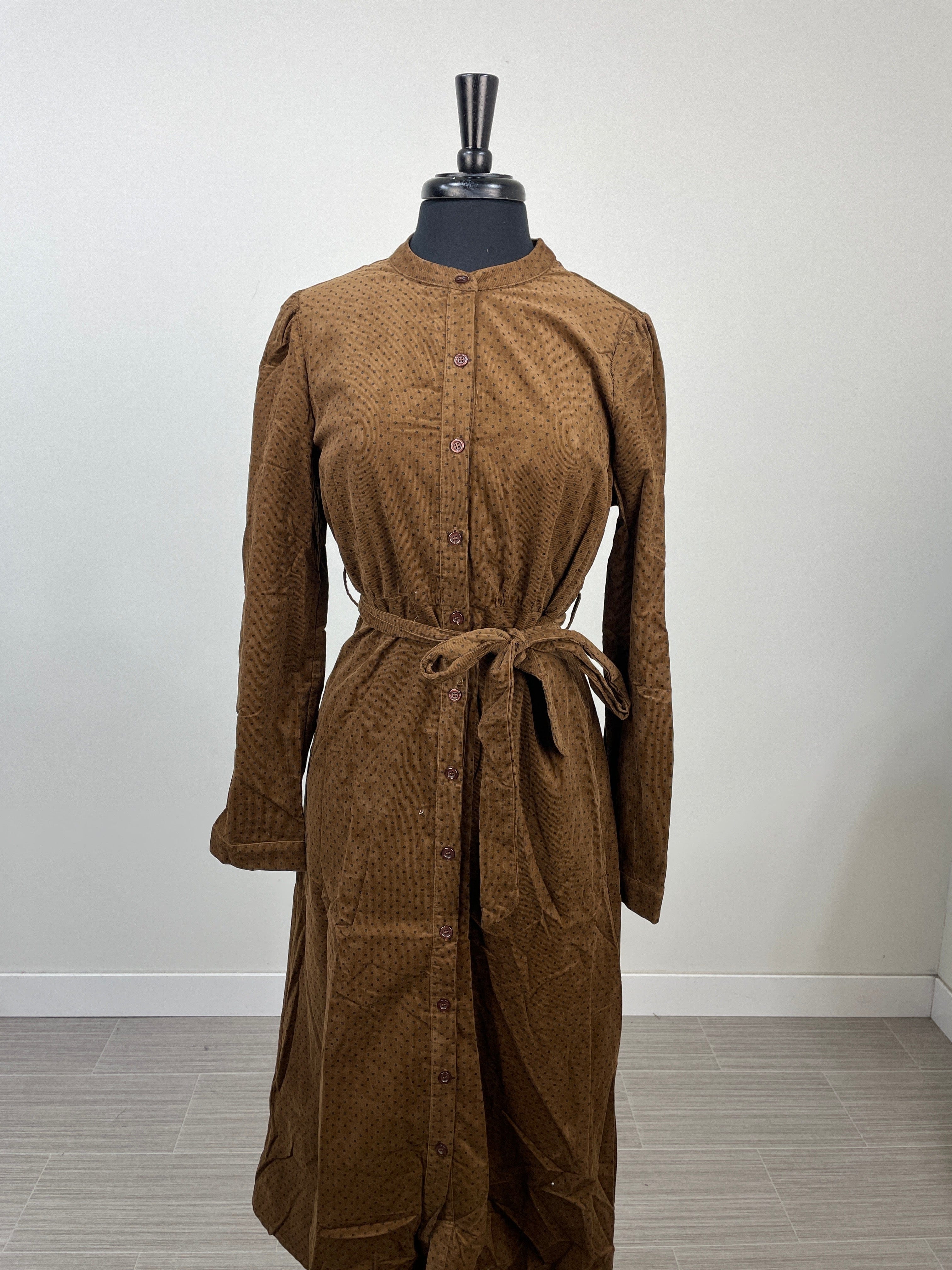 Brown Button Down Corduroy Dress