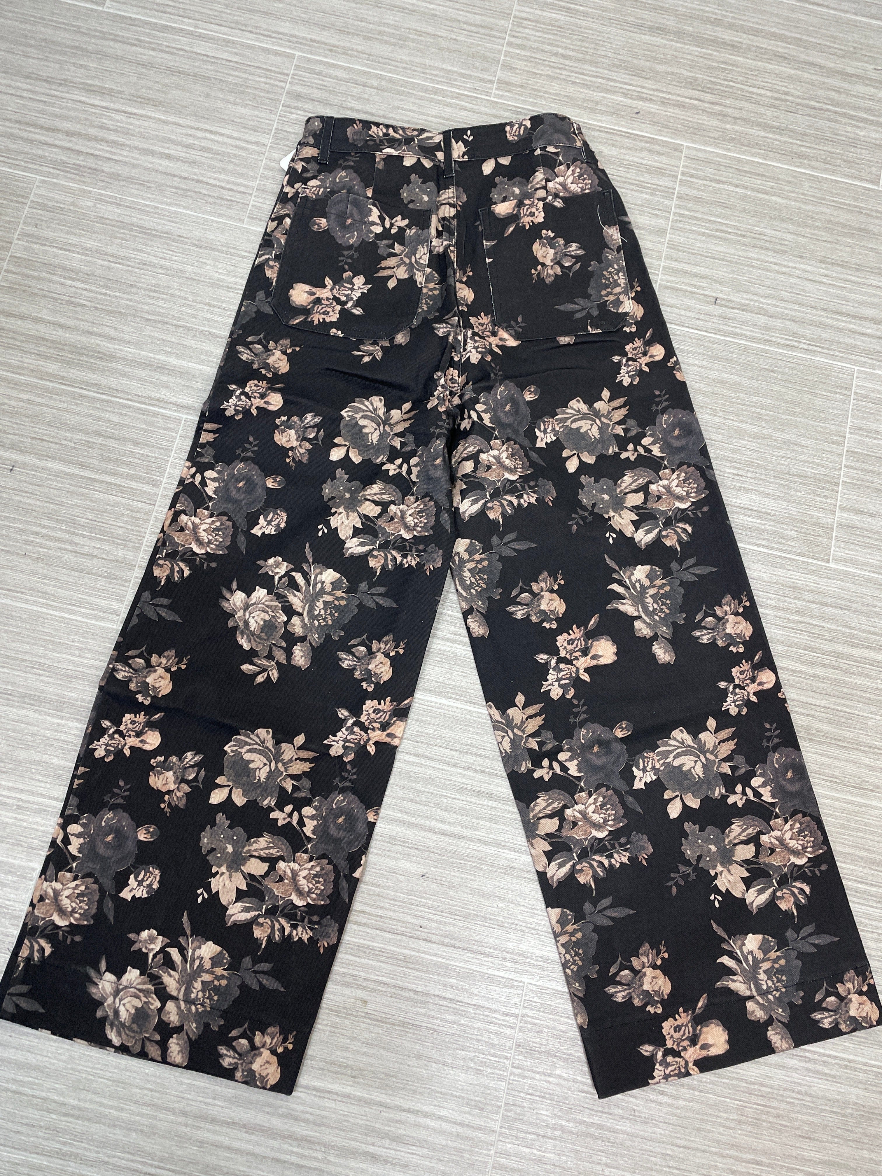 Black Floral Pants