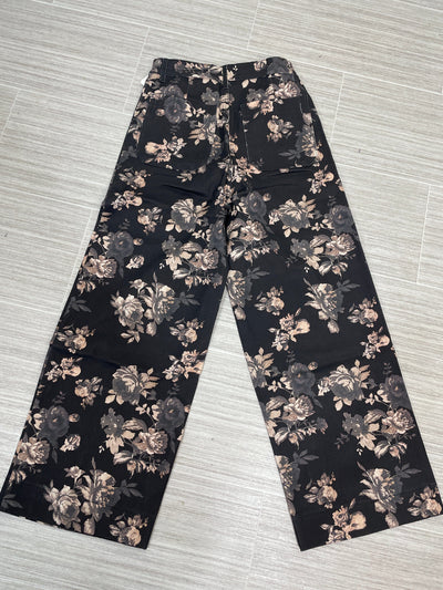 Black Floral Pants