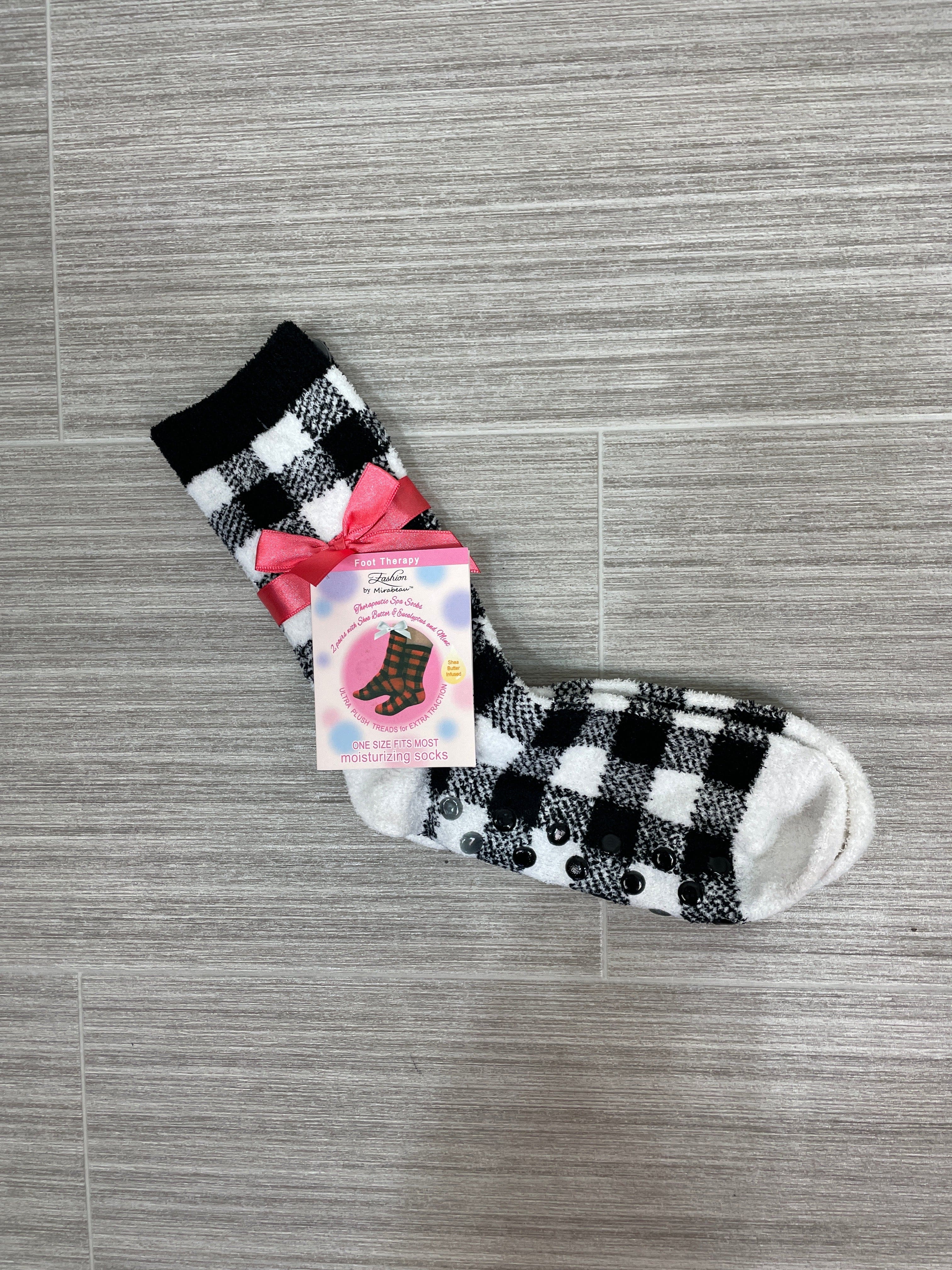 Black & White Check Spa Socks