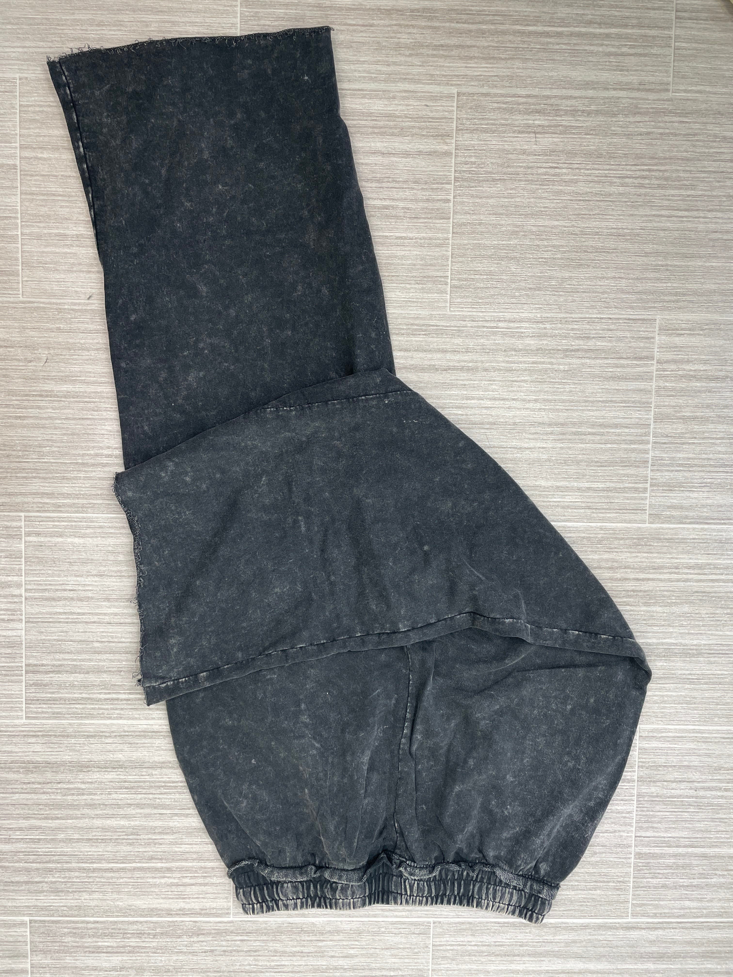 Ash Black Washed French Terry Palazzo