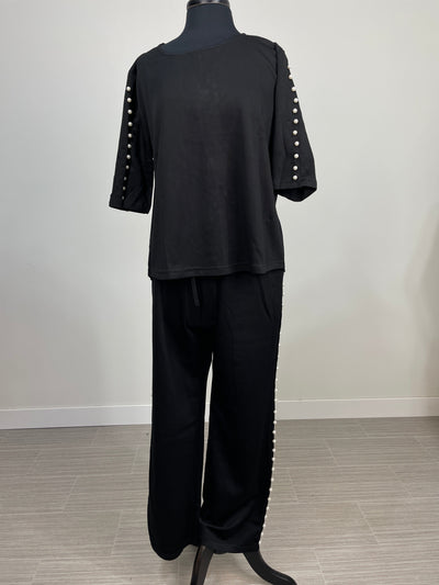 Black Pearl Detail Pants