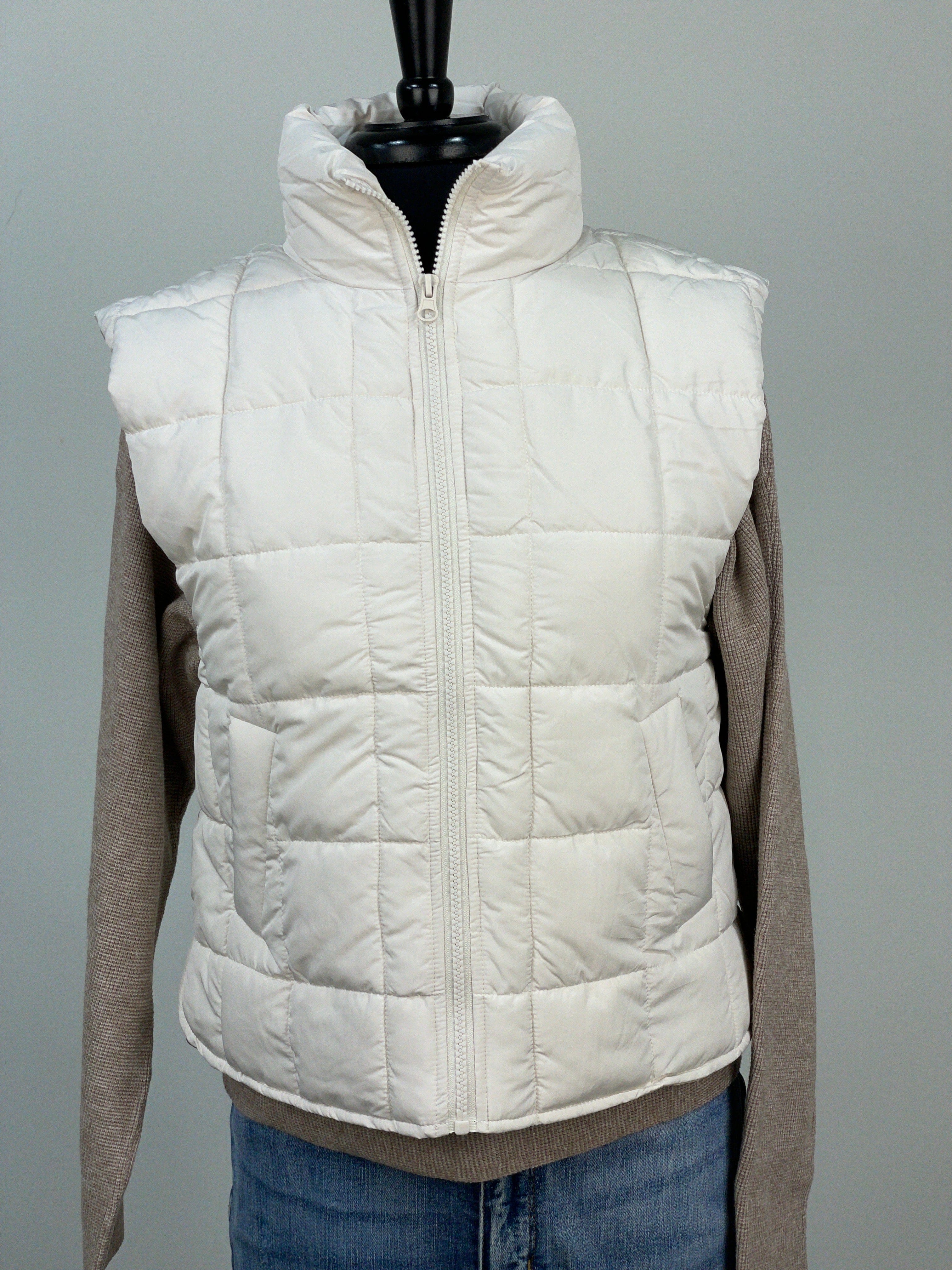 Ecru Puffer Padded Warm Vest