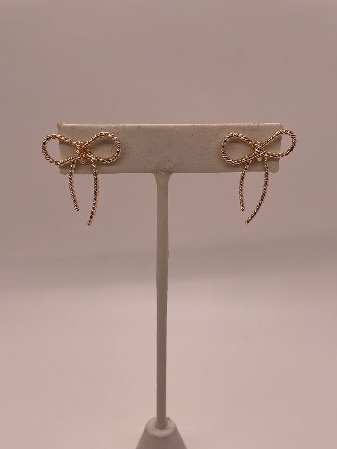 Gold Delicate Bow Earring