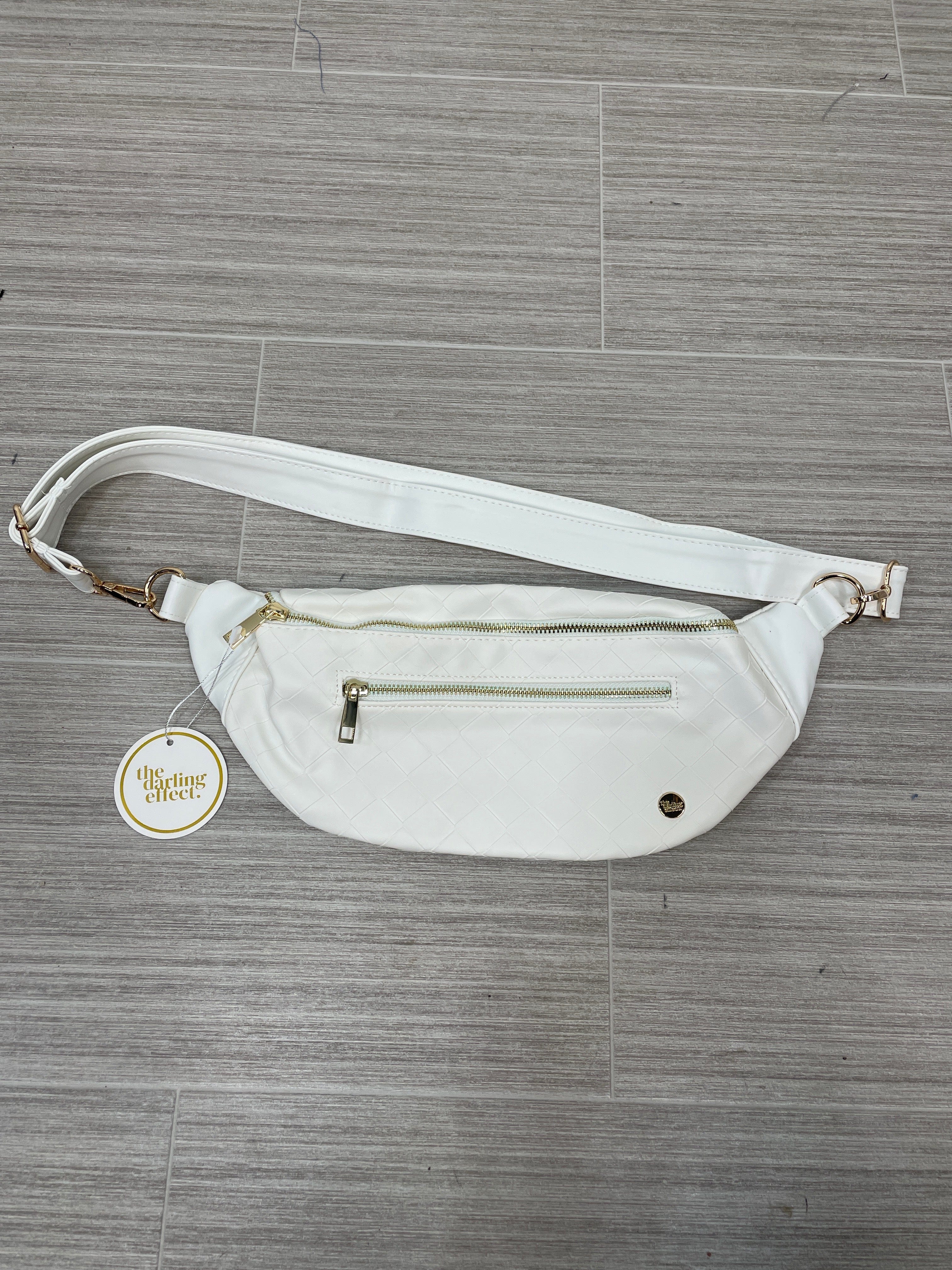 Trendy Luxe Belt Bag - Woven White